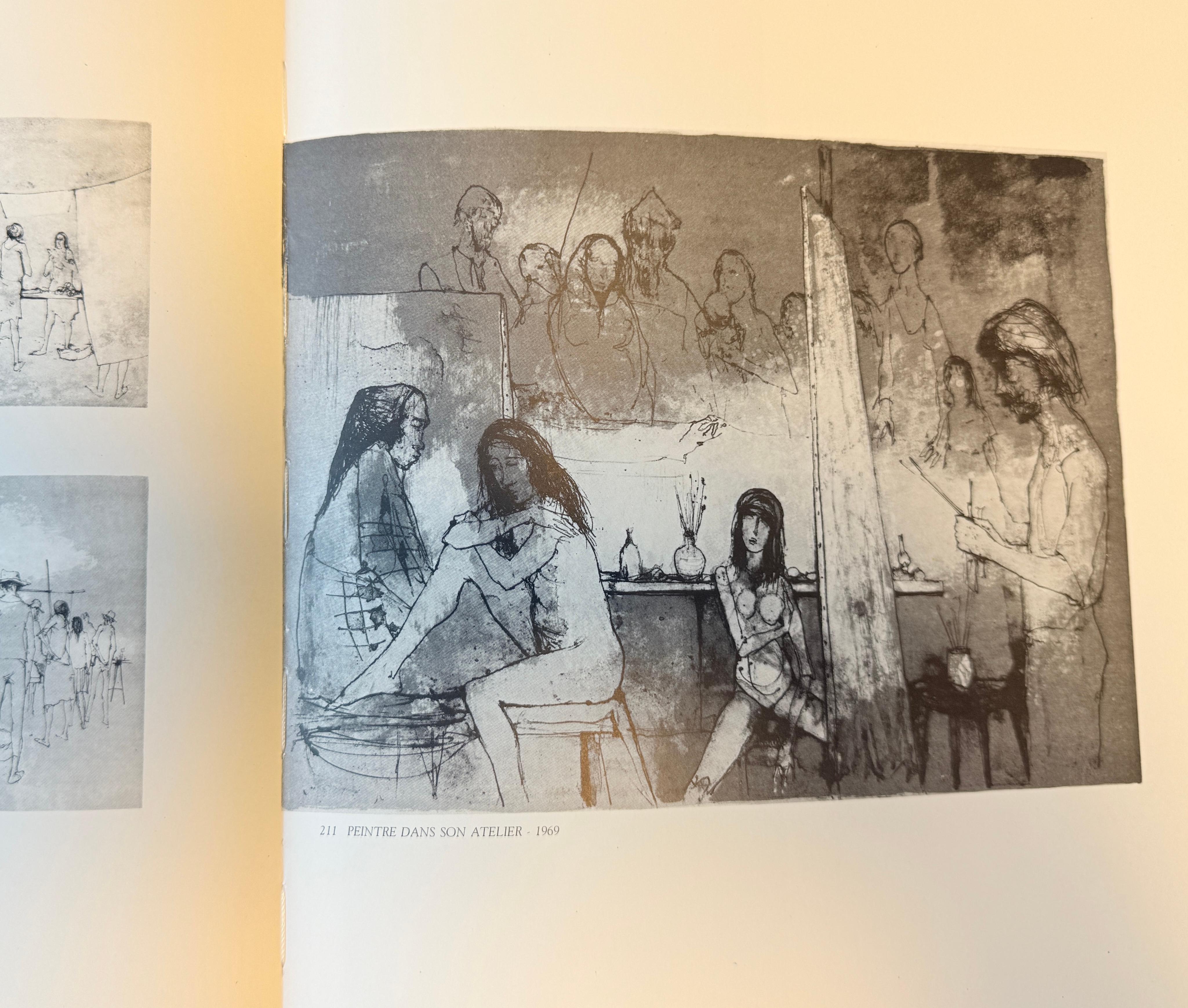 Peintre dans son atelier, 1969, original lithograph by Jean Jansem, handsigned For Sale 7