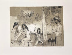 Peintre dans son atelier, 1969, original lithograph by Jean Jansem, handsigned 