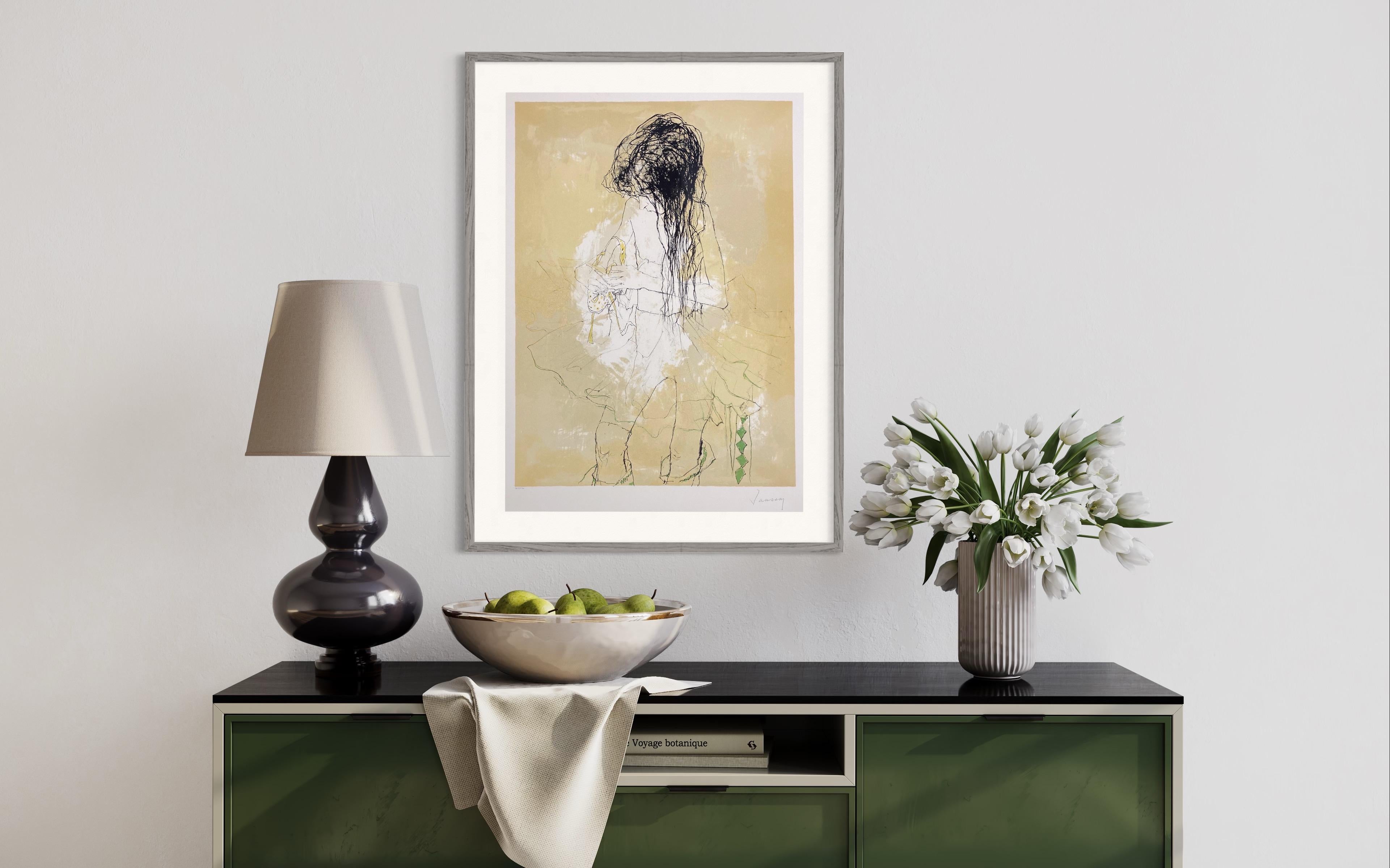 Petite danseuse aux cheveux défaits, 1991, original lithograph by Jean Jansem For Sale 1