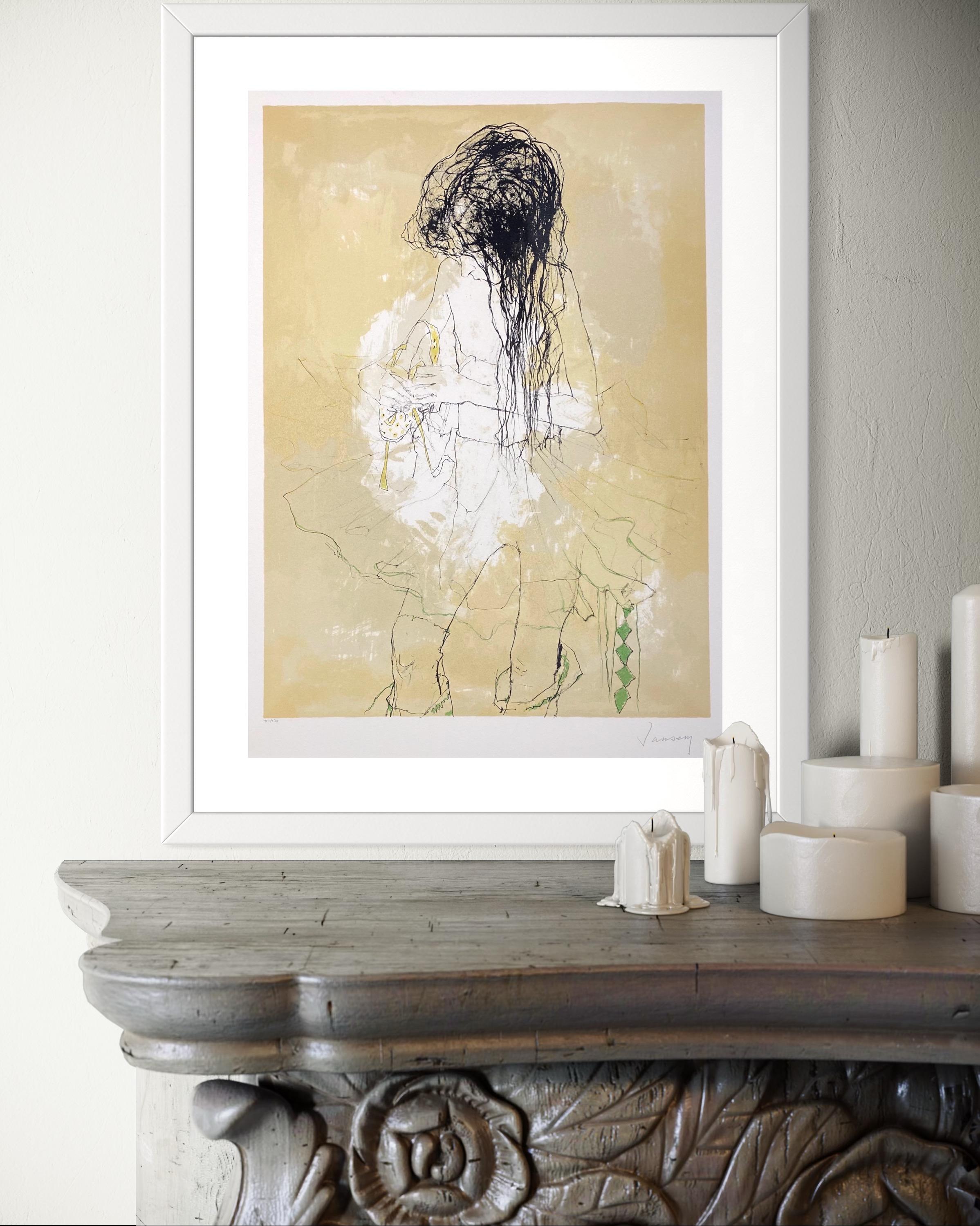 Petite danseuse aux cheveux défaits, 1991, original lithograph by Jean Jansem For Sale 4