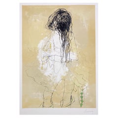 Petite danseuse aux cheveux défaits, 1991, original lithograph by Jean Jansem