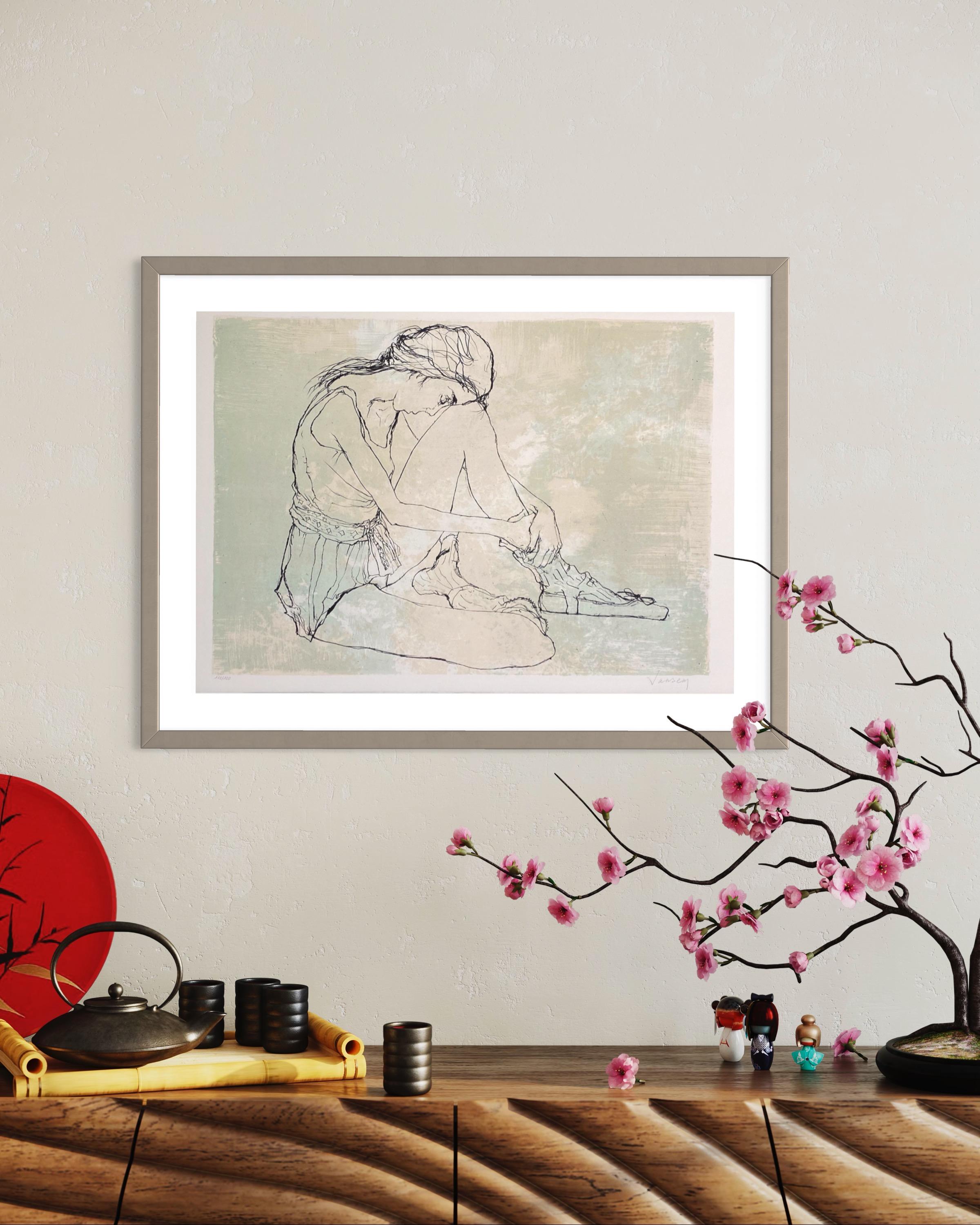 Repos, 1999, original lithograph by Jean Jansem handsigned numbered For Sale 5