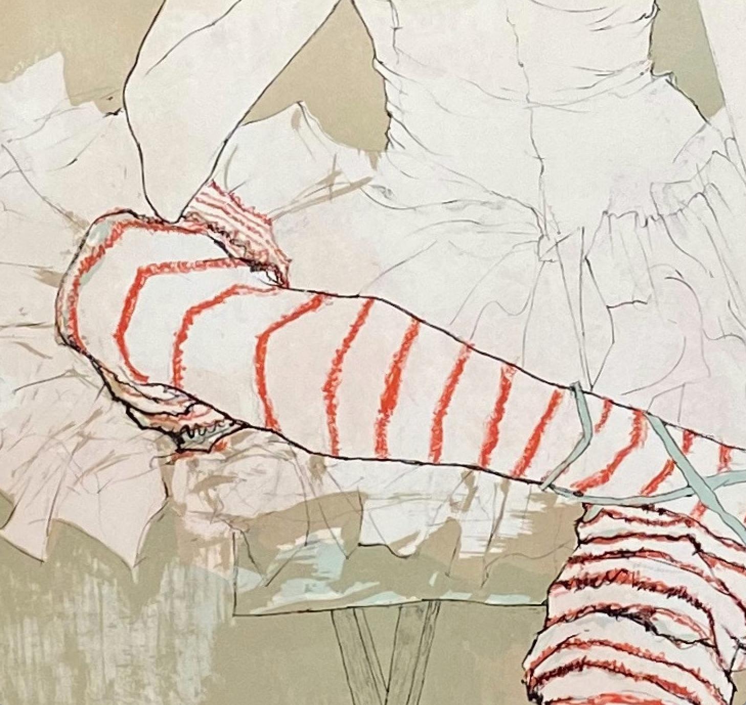 Sophie aux bas rouges, 1993, litografía original de Jean Jansem en venta 1