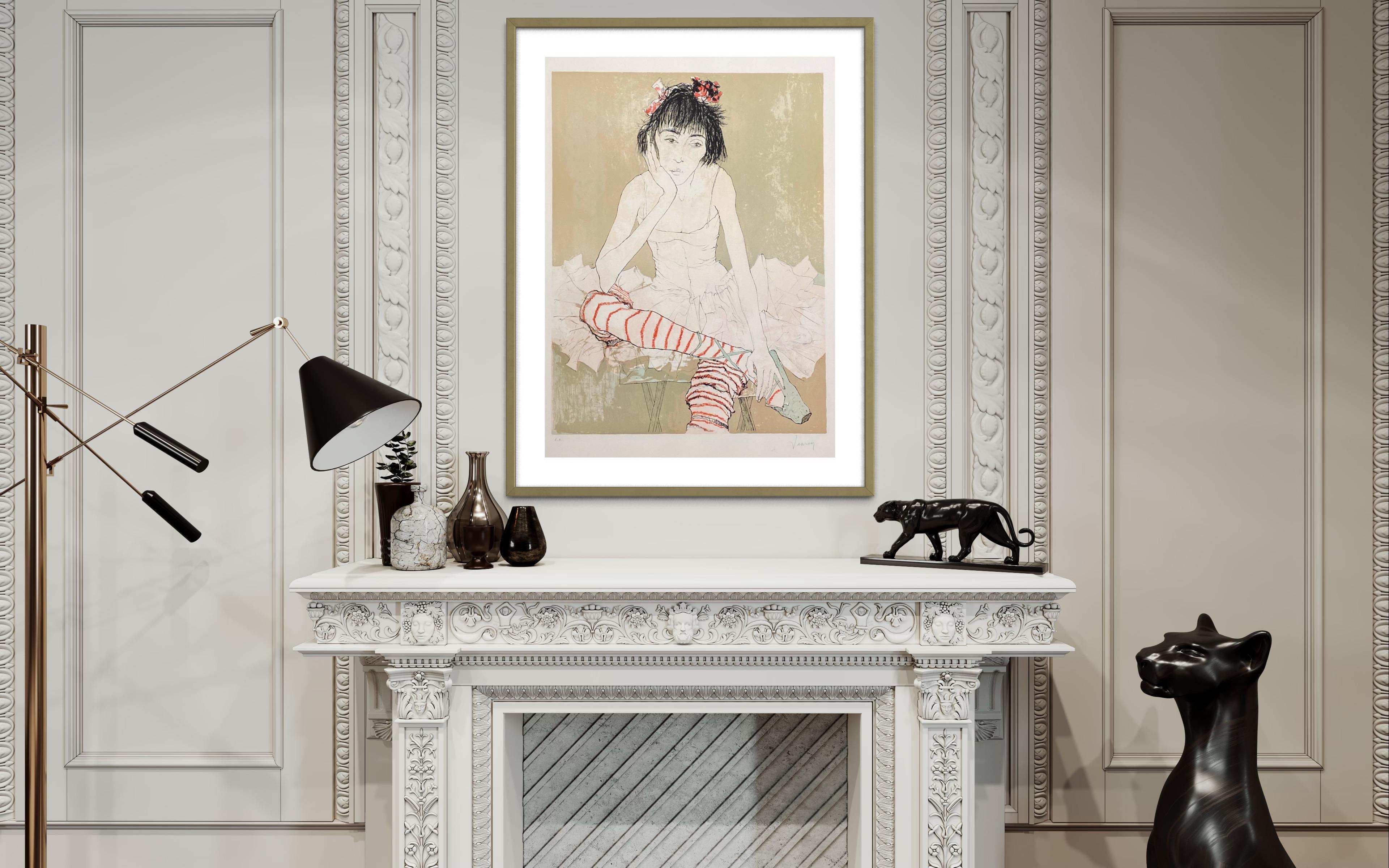 Sophie aux bas rouges, 1993, litografía original de Jean Jansem en venta 5