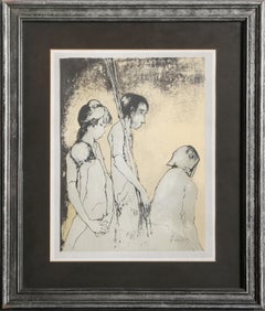 Three Children, Surrealist Lithograph by Jean Jansem