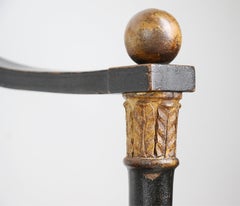 Jean-Joseph Chapuis Rare Pair of Empire parcel-gilt japanned Fauteuils