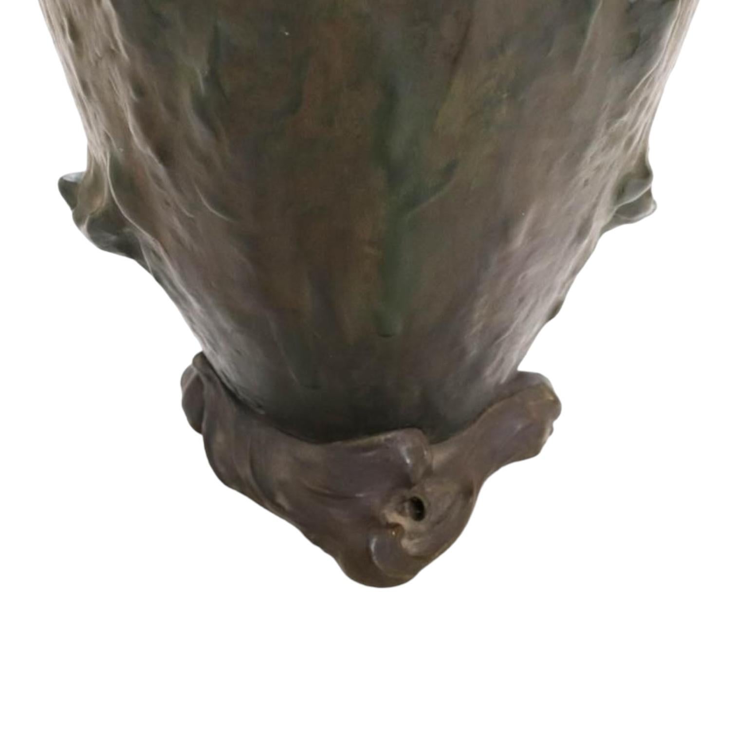 Jean Jozon (1868-1946) Lámpara de sobremesa francesa Art Nouveau de bronce 1