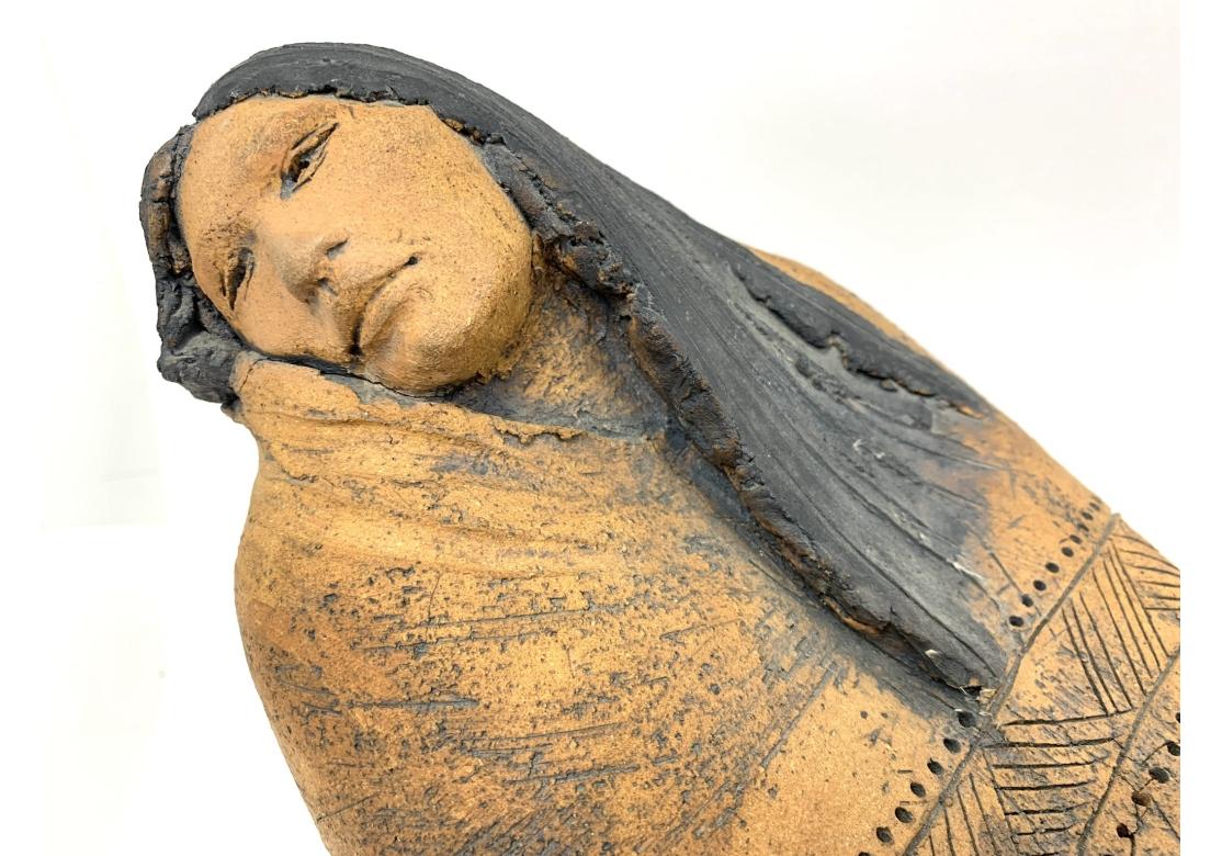 Americano Jean Juhlin (Am. B. 1931) Scultura firmata in gres 1985 in vendita