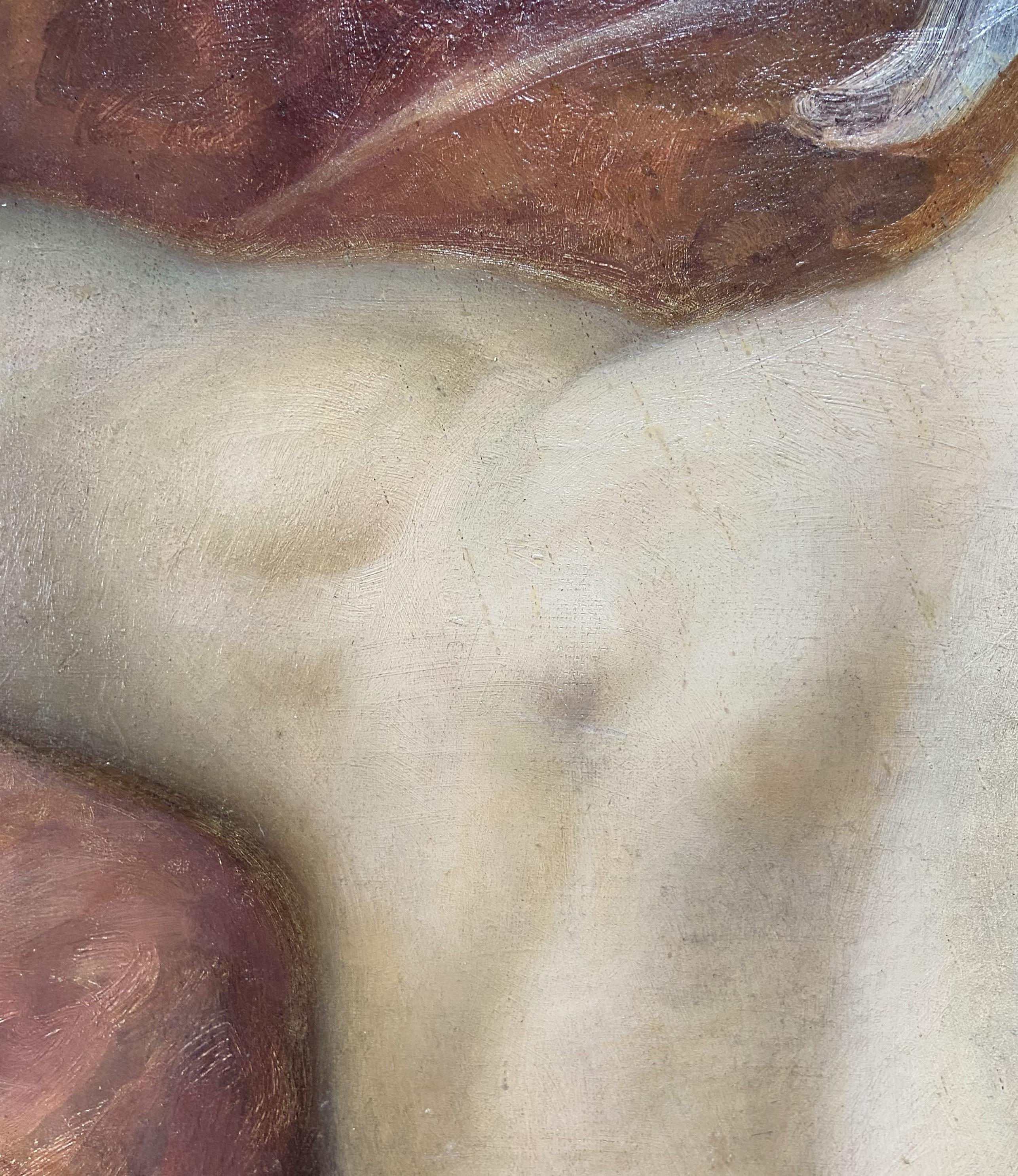 Jean-Jules-Antoine Lecomte du Nouÿ (1842-1923) 
Eine Schulter- und Rückenstudie, Ölstudie
Öl auf Leinwand
34 x 19.5 cm
In gutem Zustand, einige kleine, unter UV-Licht sichtbare Einbesserungen
Stempel des Nachlasses Verkauf in Toulouse auf der