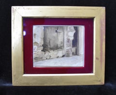 J A Lecomte du Nou (1842-1923) Une rue orientale, esquisse à l'huile
