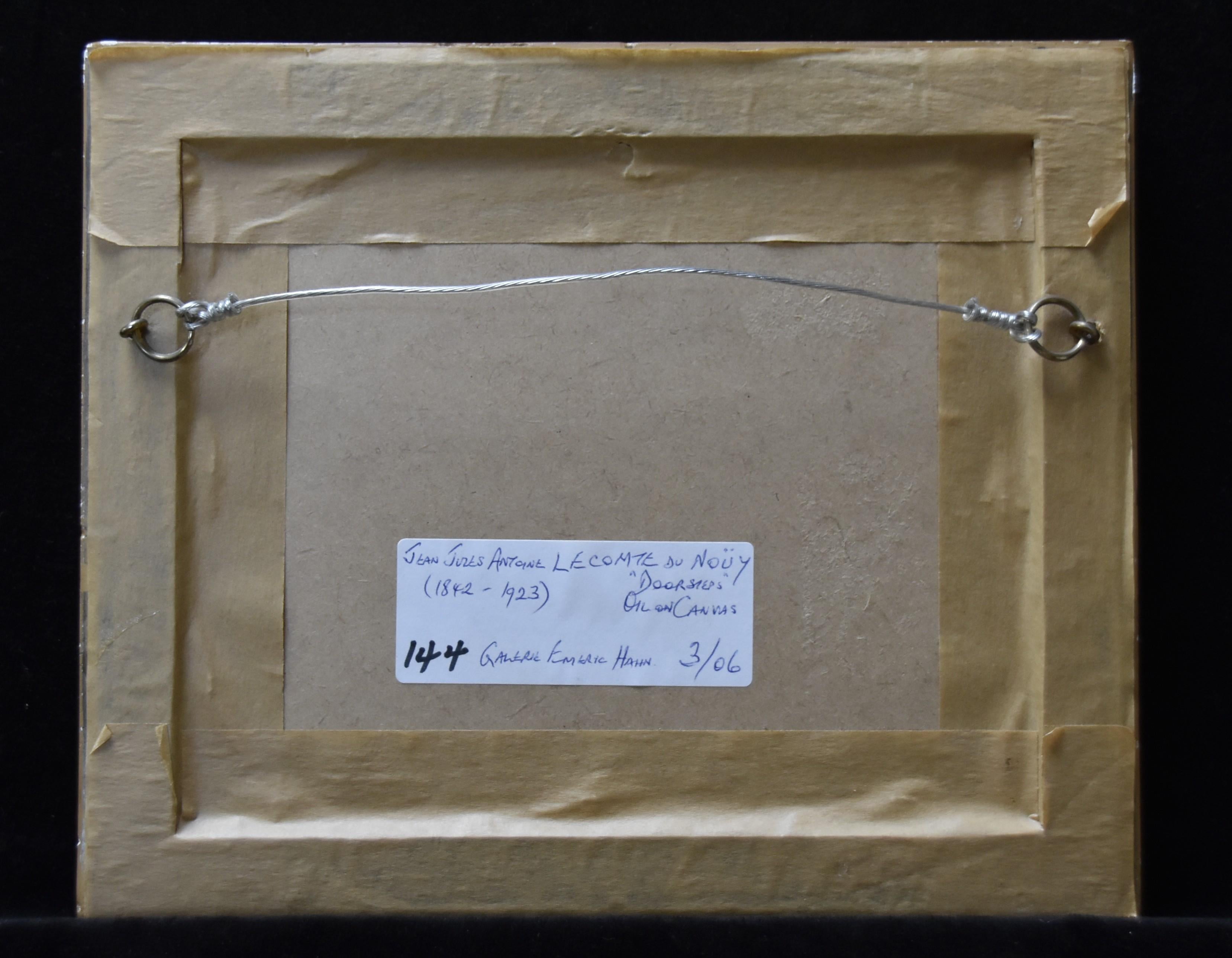 Jean-Jules-Antoine Lecomte du Nouÿ (1842-1923) 
Una strada orientale
olio su tela
11,5 x 14 cm
nessuna firma
In buone condizioni, tela senza barella,  semplicemente incorniciato sotto vetro.
In una cornice moderna: 22 x 26. 5 cm
Provenienza: 
come