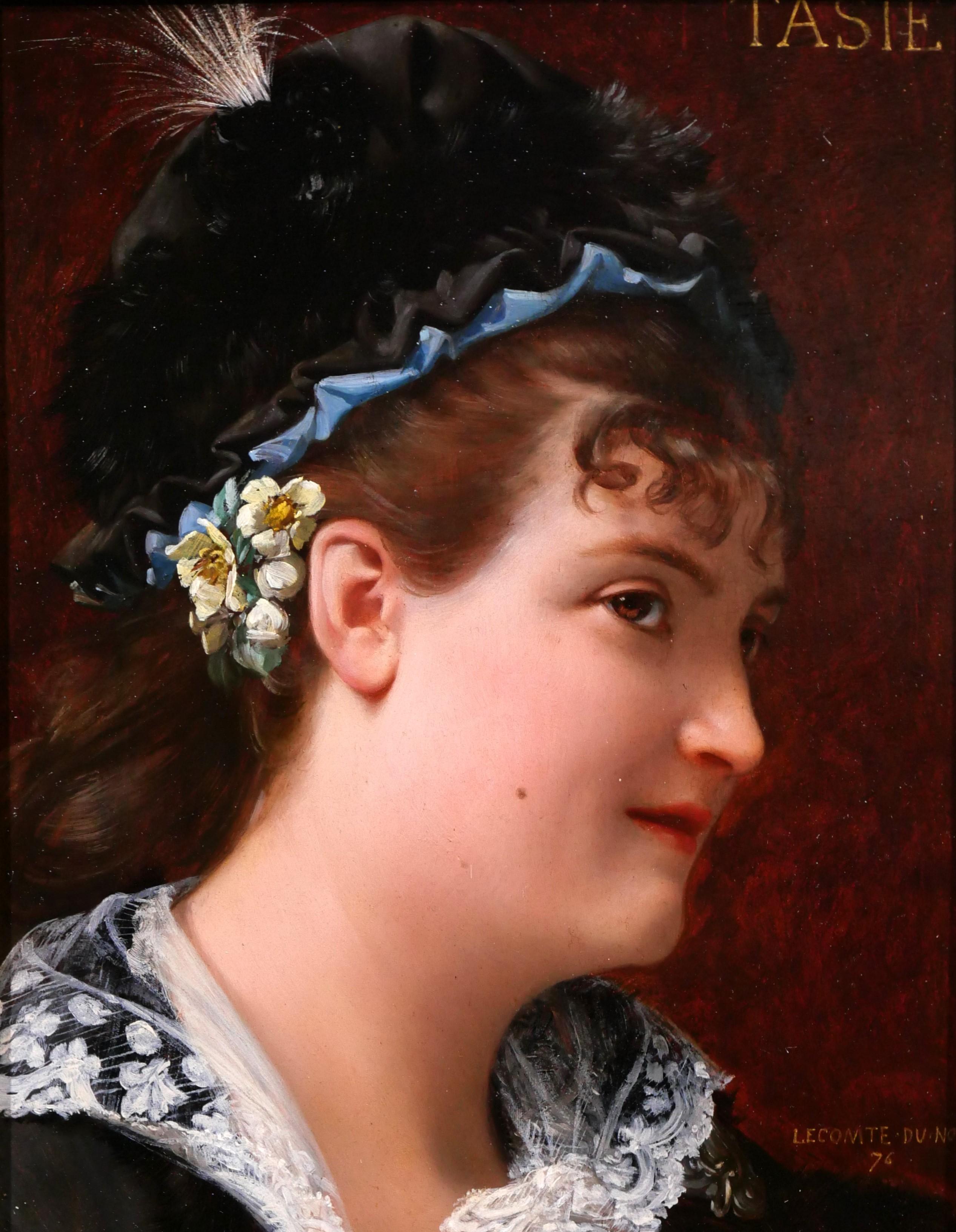 Portrait of a woman, Tasie - Academic Painting by Jean Jules Antoine LECOMTE DU NOÜY