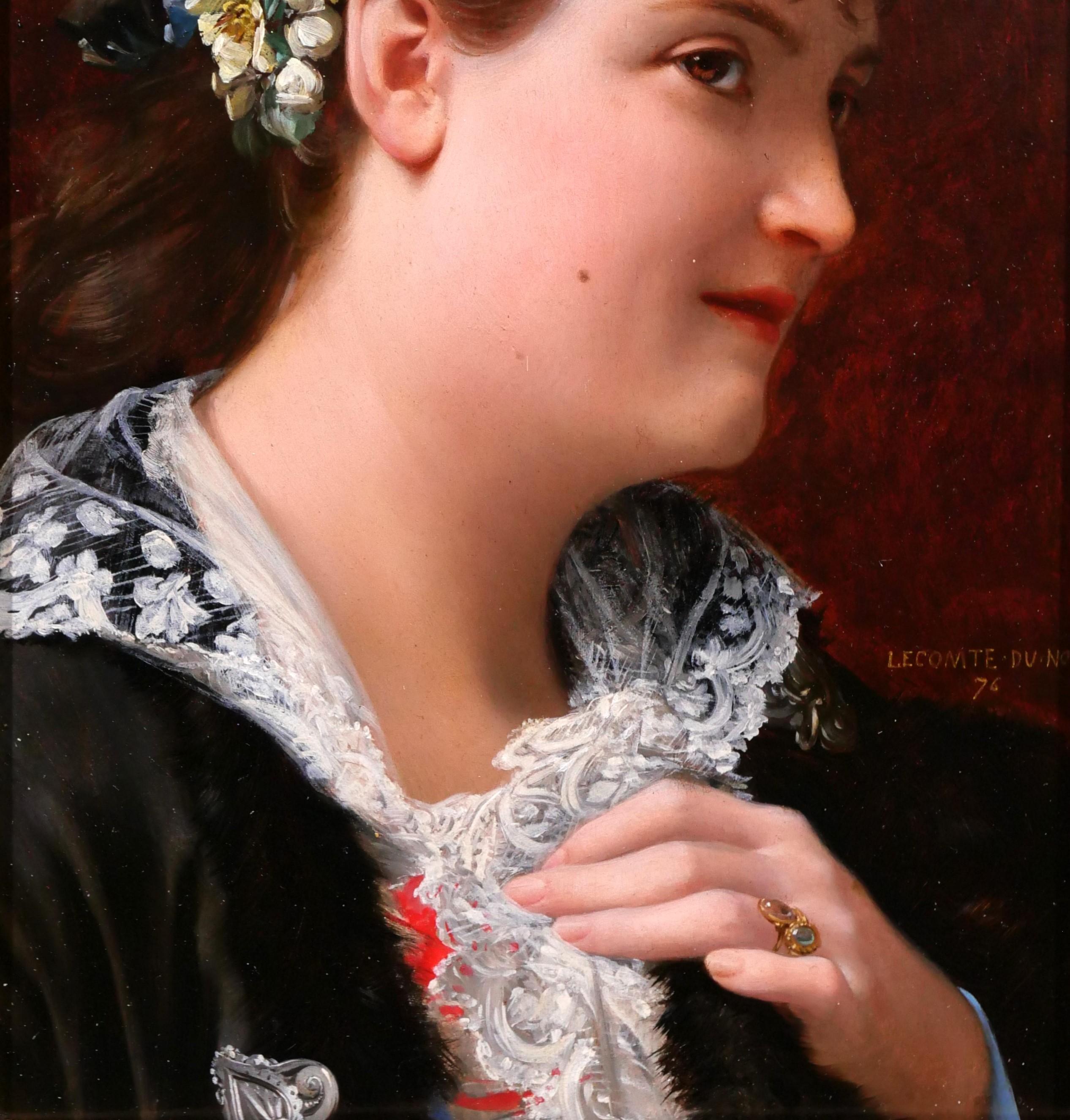 Jean Jules Antoine LECOMTE DU NOÜY
Paris, 1842 - Paris, 1923
Portrait de femme, Tasie
Peinture, huile sur bois
Signé, titré et daté 1876 : 