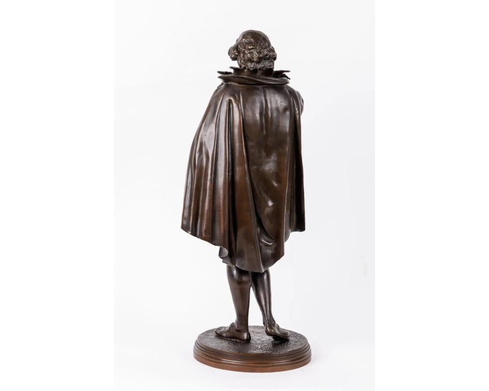 Bronzo Jean Julules B. Salmson, Una scultura in bronzo patinato di William Shakespeare in vendita