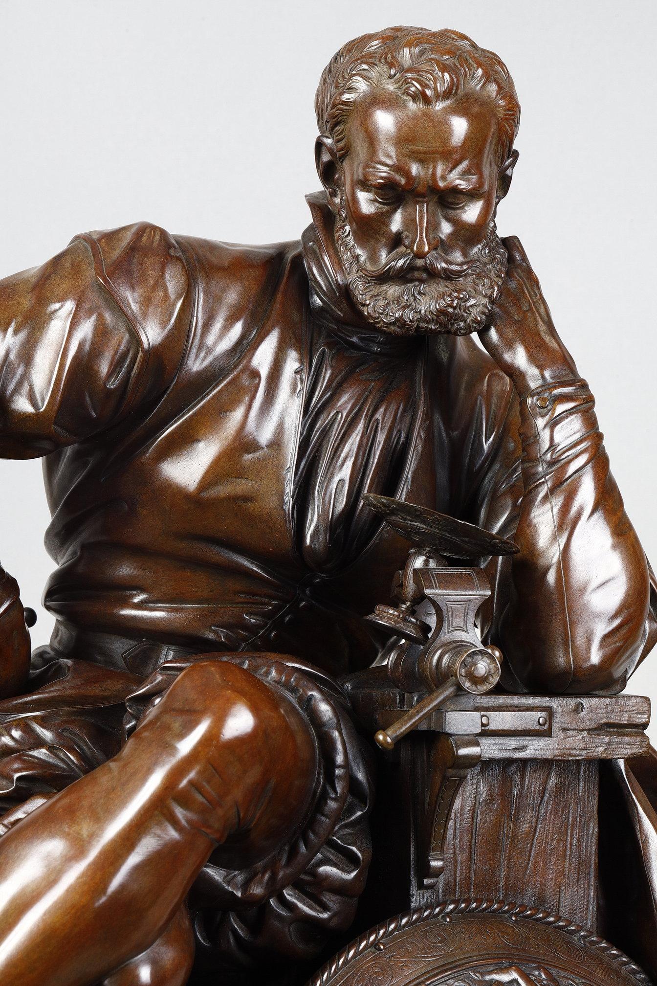 Benvenuto Cellini - Sculpture Escuela francesa de Jean Jules Salmson