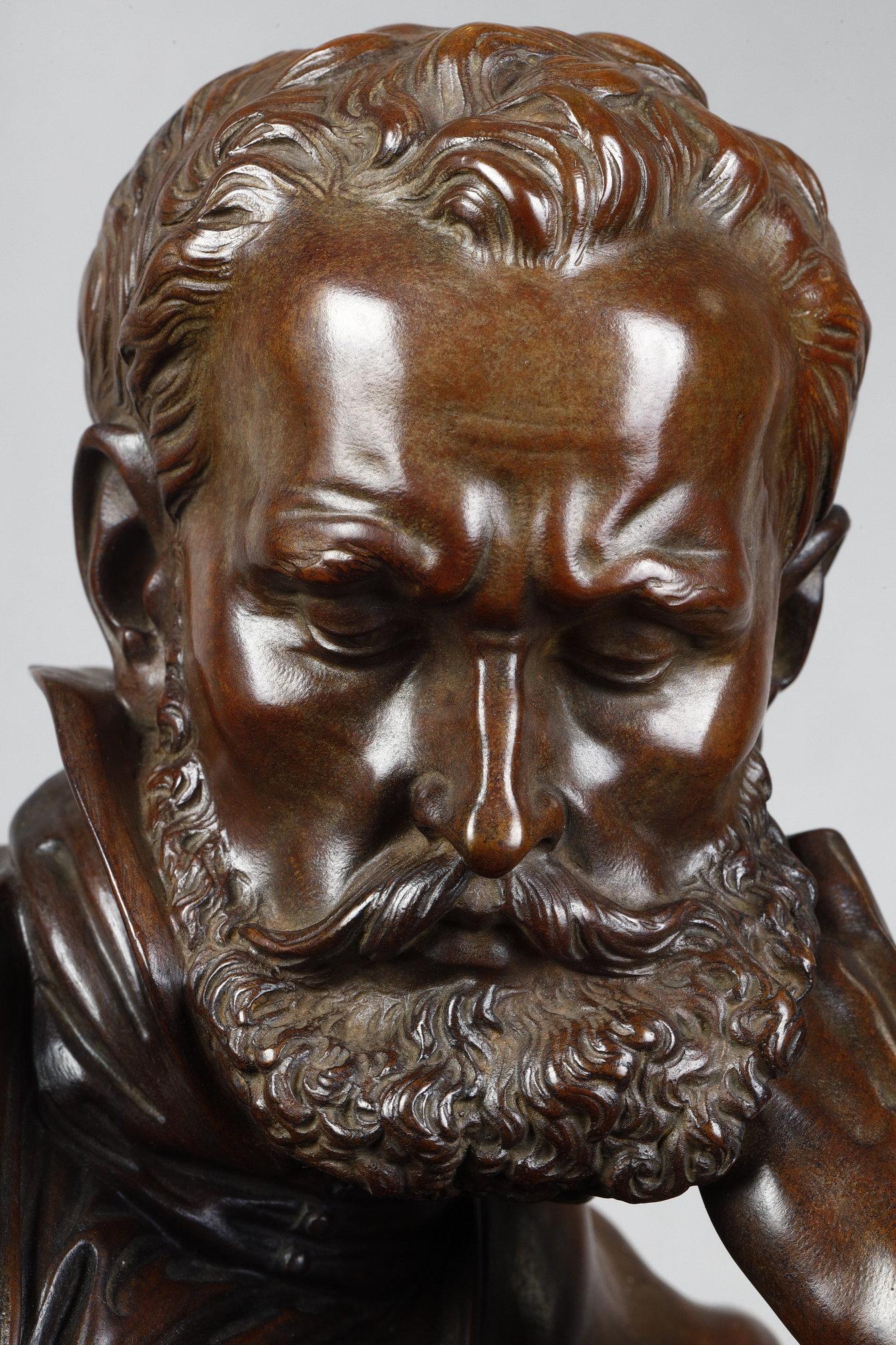 Benvenuto Cellini
atribuido a Jules SALMSON (1823-1902)

Bronce con pátina marrón oscura
sin signo
reparto edición antigua
Titulada 