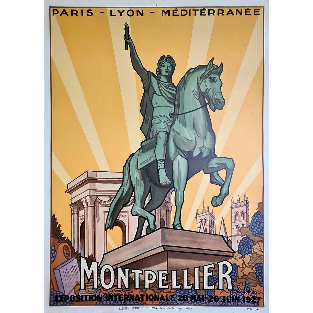 Originalplakat für die Exposition Internationale Montpellier 1927 – PLM Eisenbahn – Print von Jean Julien