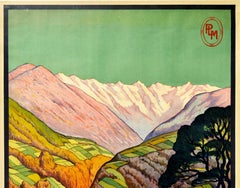 Original Vintage PLM Railway Travel Poster Allevard Les Bains Thermal Spa Alps