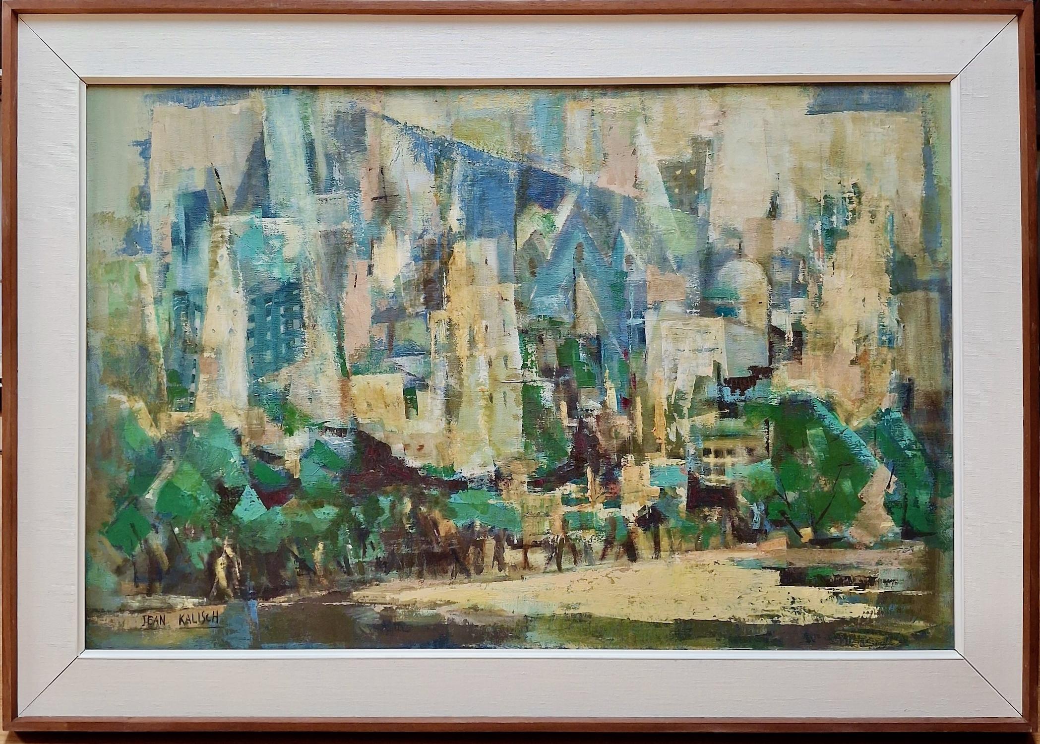 Jean Kalisch Abstract Painting - A Cubist "Nob Hill" Becomes San Francisco's "Oz"
