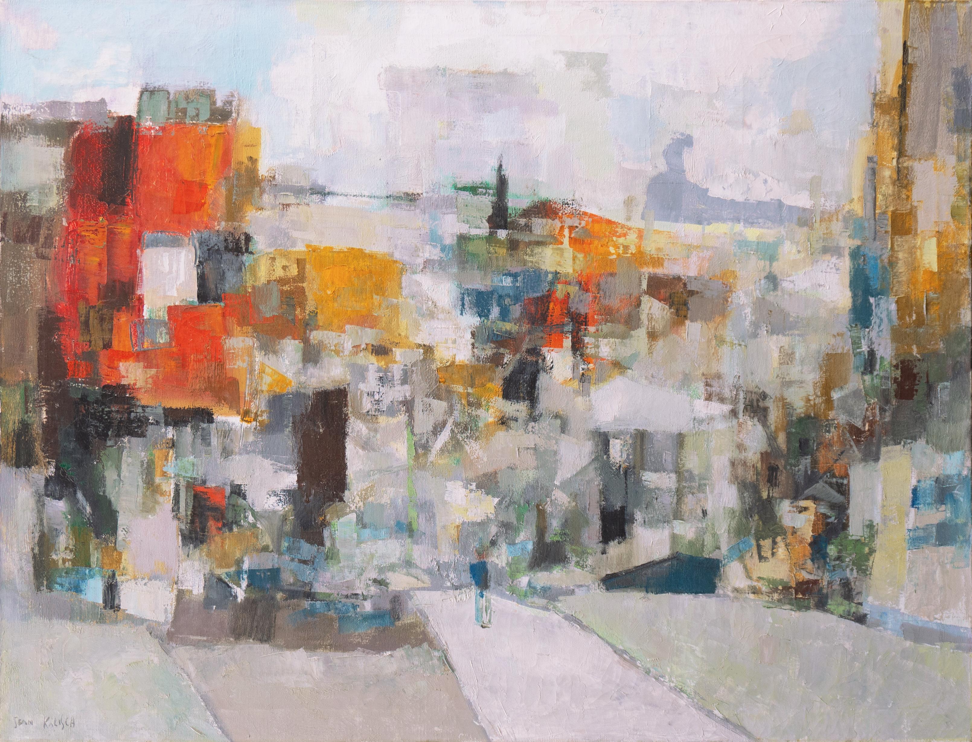 Abstract Painting Jean Kalisch - « City View », abstraction de la baie de San Francisco, artiste californienne, Tokyo