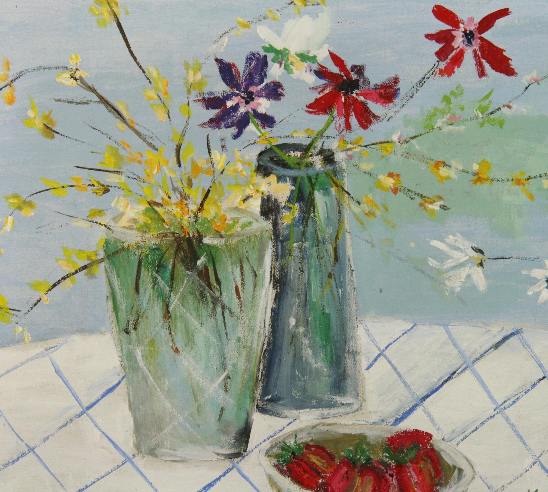 Scandinavian  Interior Table Setting Still life - Gray Still-Life Painting by Jean Keiman