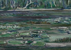 Painting water lily pond Jean KRILLÉ Krille 1923 - 1991