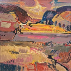 Landscape 100 by Jean Krille - Oil on masonite 100x100cm