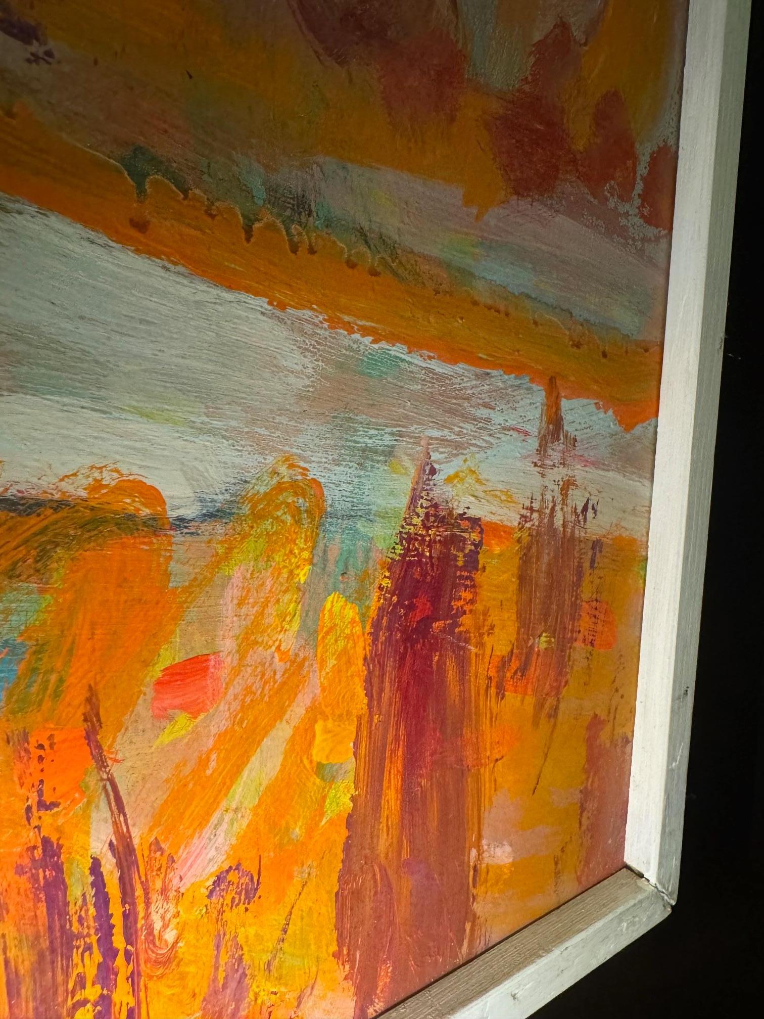 Landscape 101 by Jean Krille - Oil on masonite 100x100cm For Sale 6