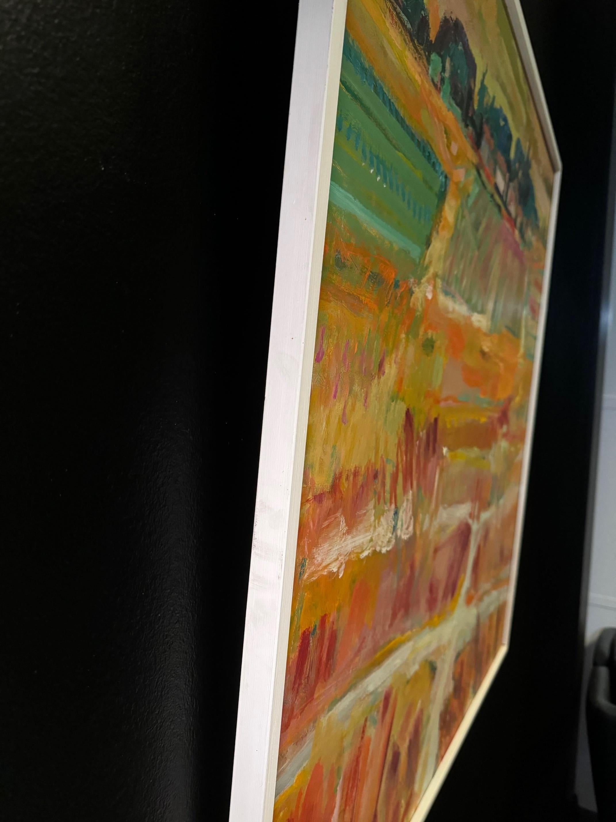 Landscape 101 by Jean Krille - Oil on masonite 100x100cm For Sale 7