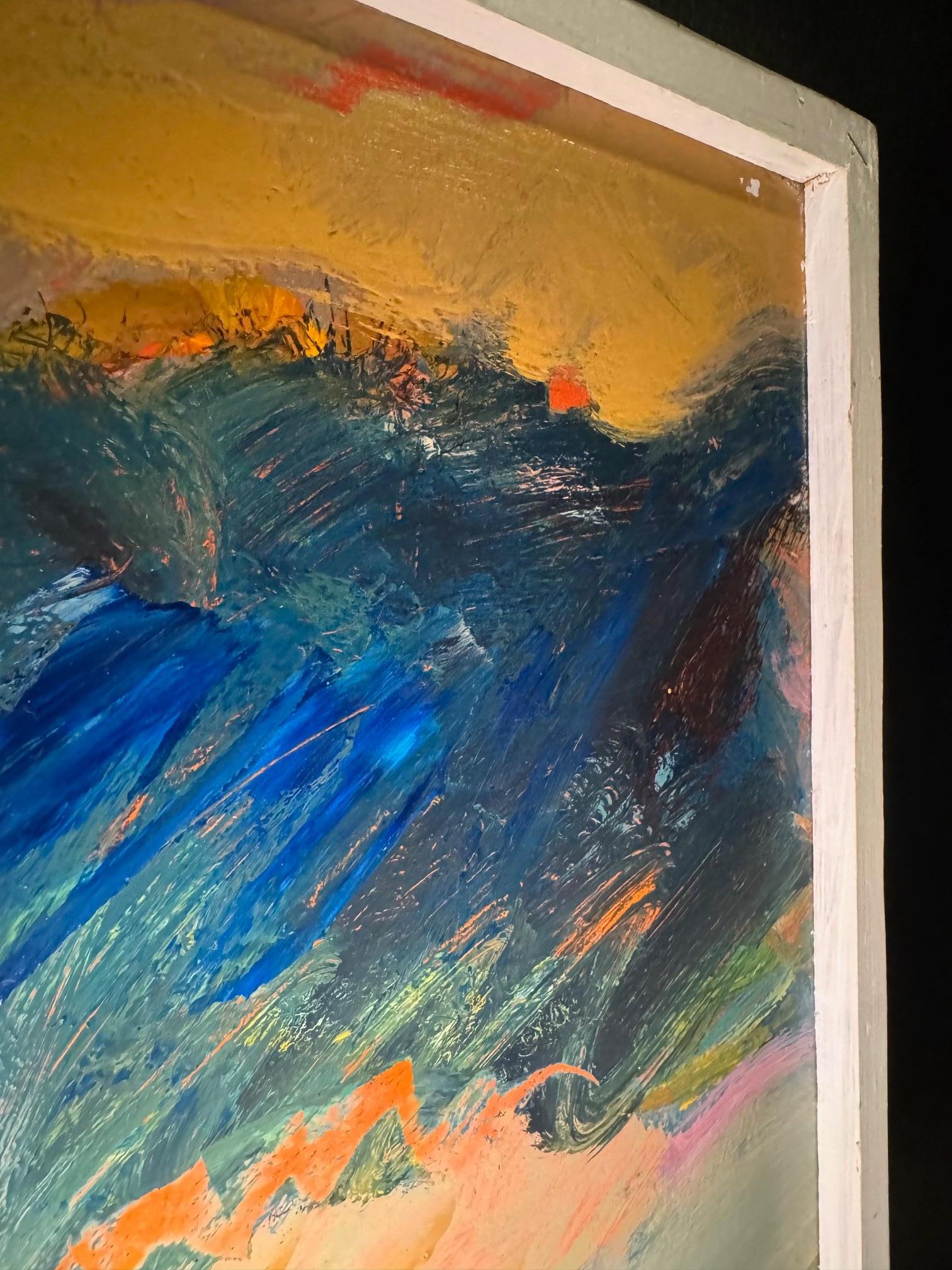 Landscape 102 by Jean Krille - Oil on masonite 100x100cm For Sale 7