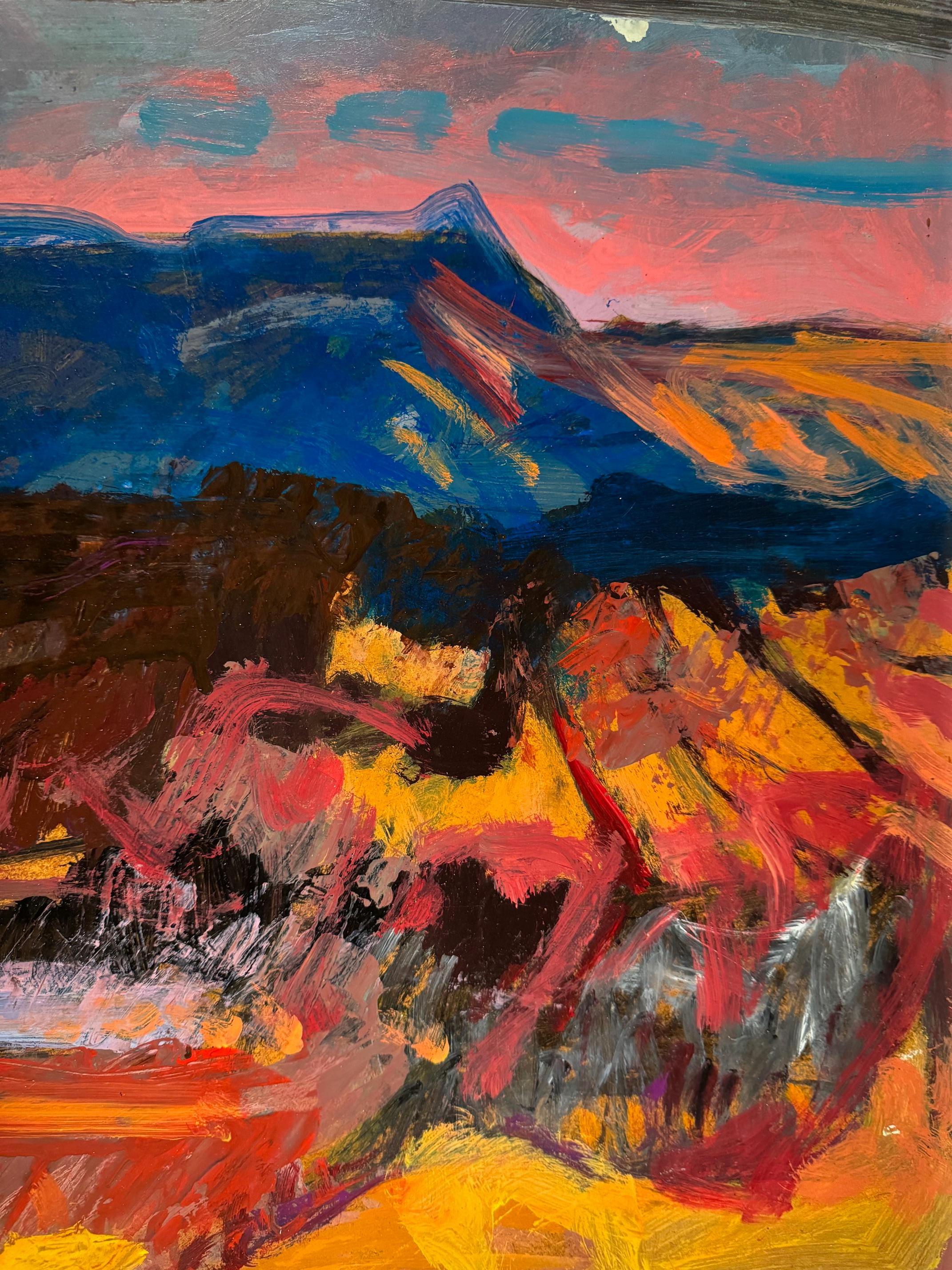 Paysage 103 de Jean Krille - Huile sur masonite 100x100cm en vente 2