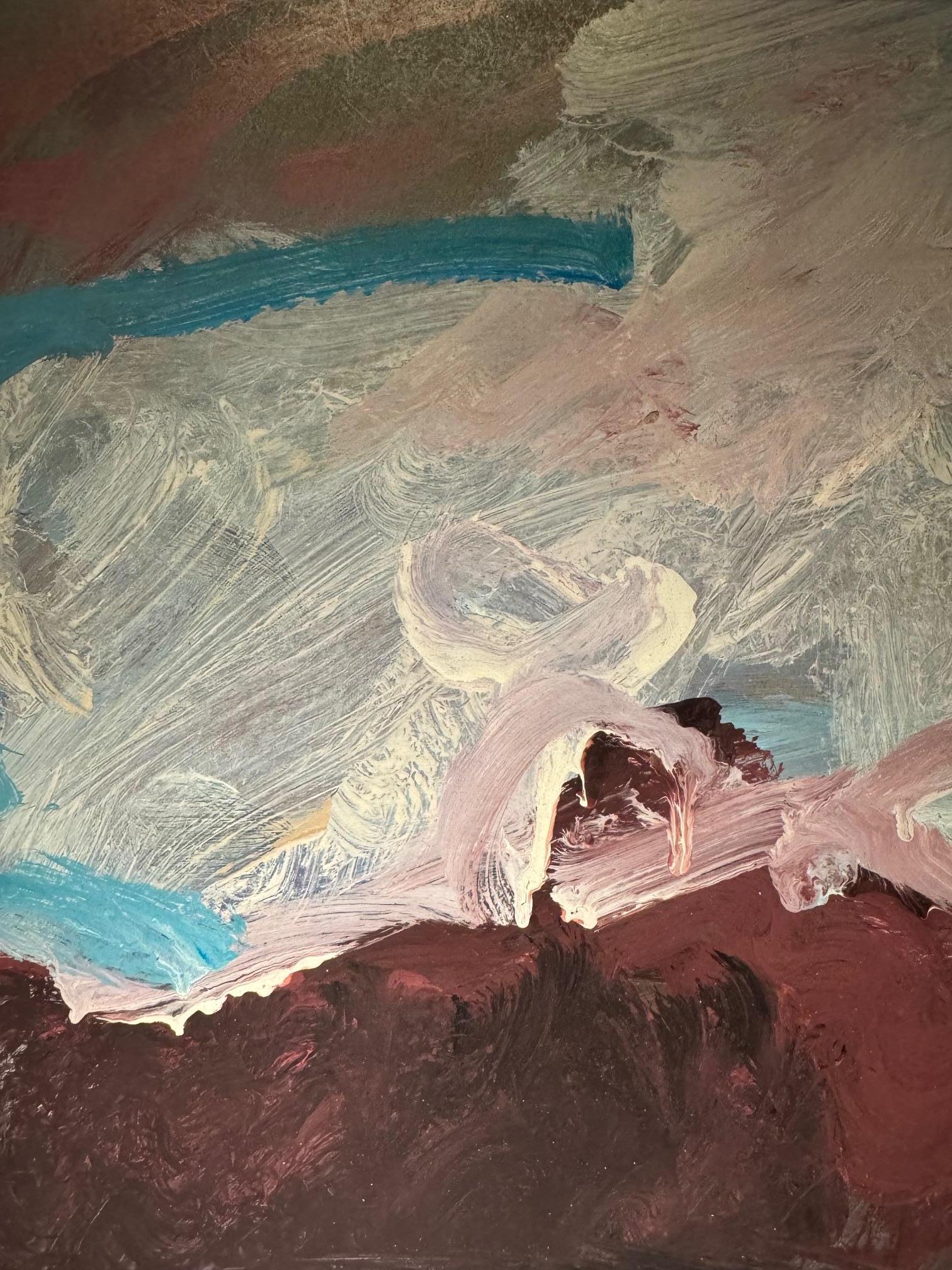 Paysage 103 de Jean Krille - Huile sur masonite 100x100cm en vente 3