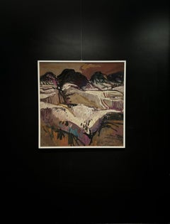 Landschaft 104 von Jean Krille - Öl auf Masonit 100x100cm