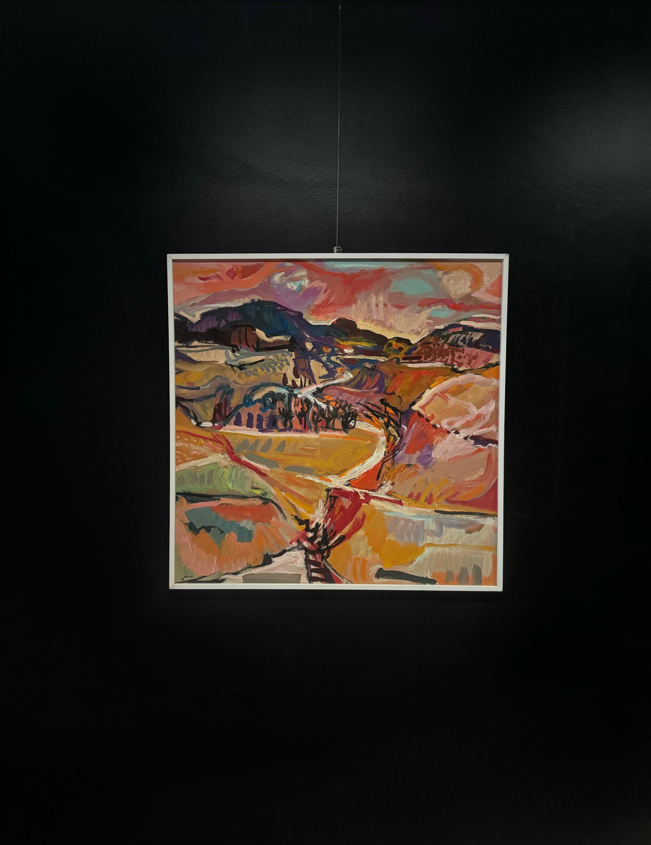 Paisaje 105 de Jean Krille - Óleo sobre masonita 100x100cm 1