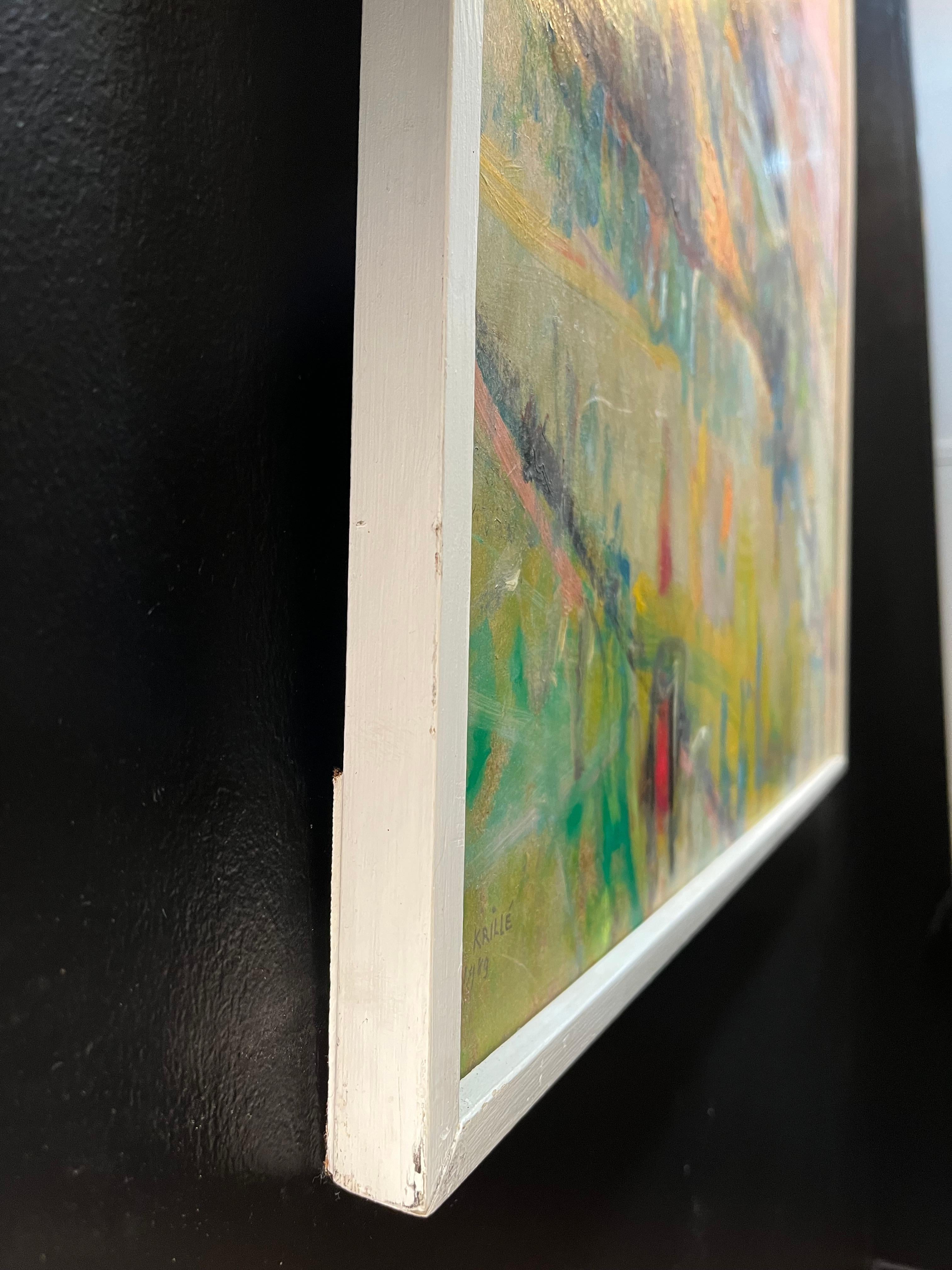 Landscape 106 by Jean Krille - Oil on masonite 100x100cm For Sale 6