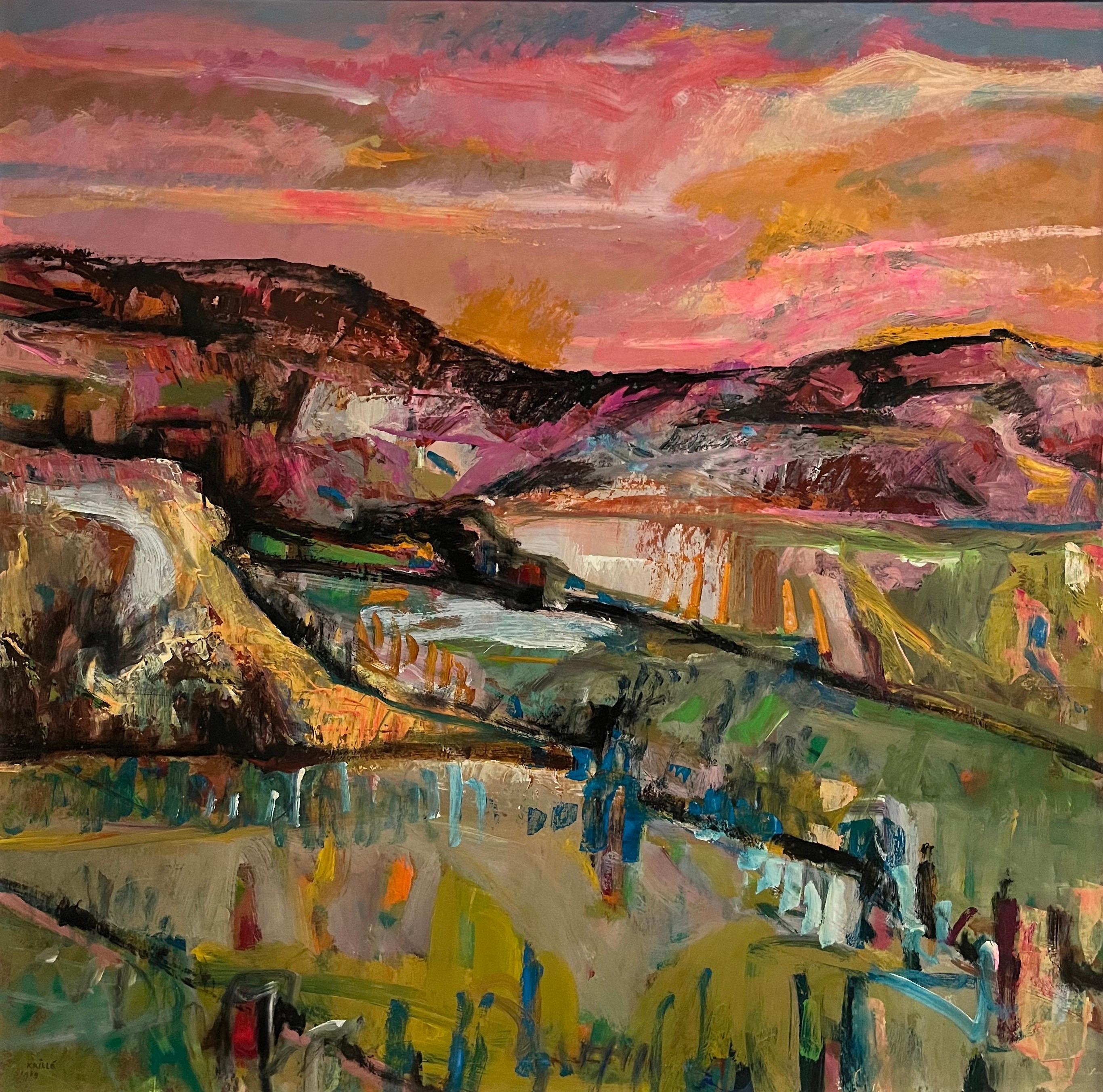Jean Krillé’s paintings are known for their expressive use of color and dynamic, abstract forms, blending realism with abstraction in his depictions of nature. His landscapes often feature dramatic skies, with swirling clouds and sweeping