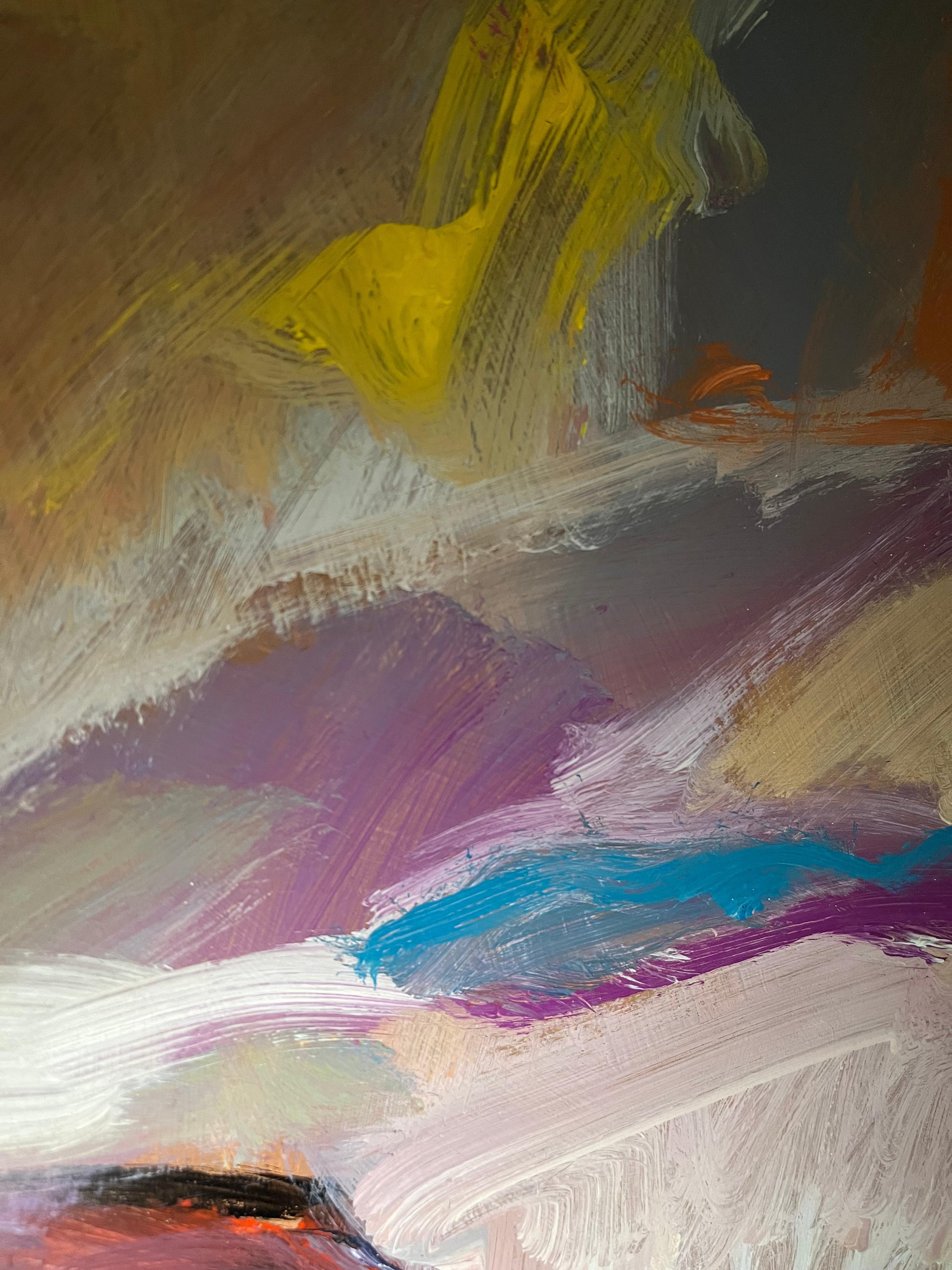 Paysage 107 par Jean Krille - Huile sur masonite 100x100cm en vente 6