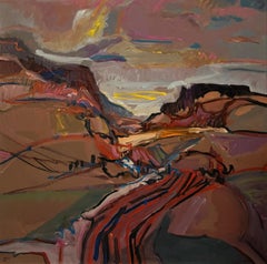 Landscape 107 by Jean Krille - Oil on masonite 100x100cm
