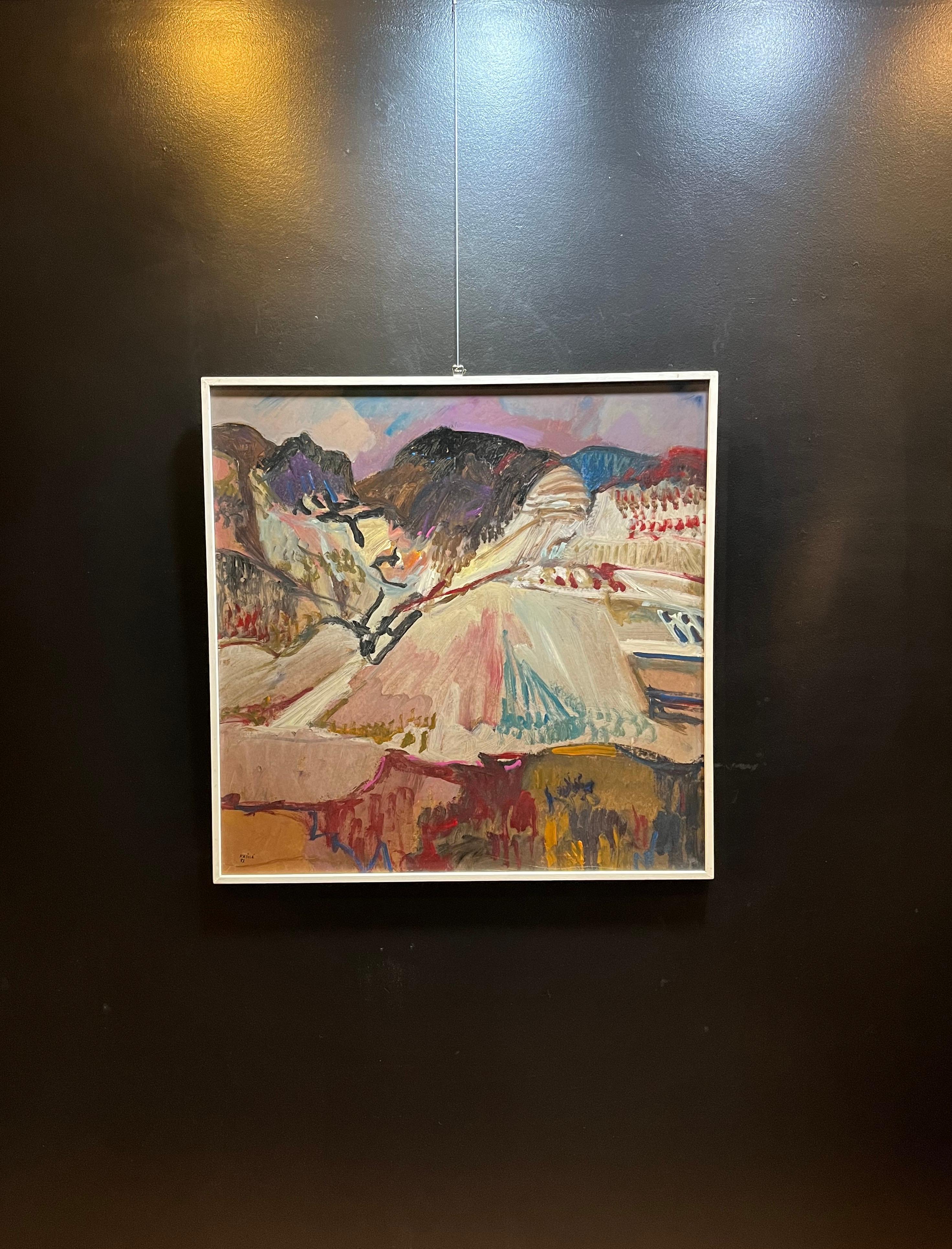 Landscape 108 by Jean Krille - Oil on masonite 100x100cm 1