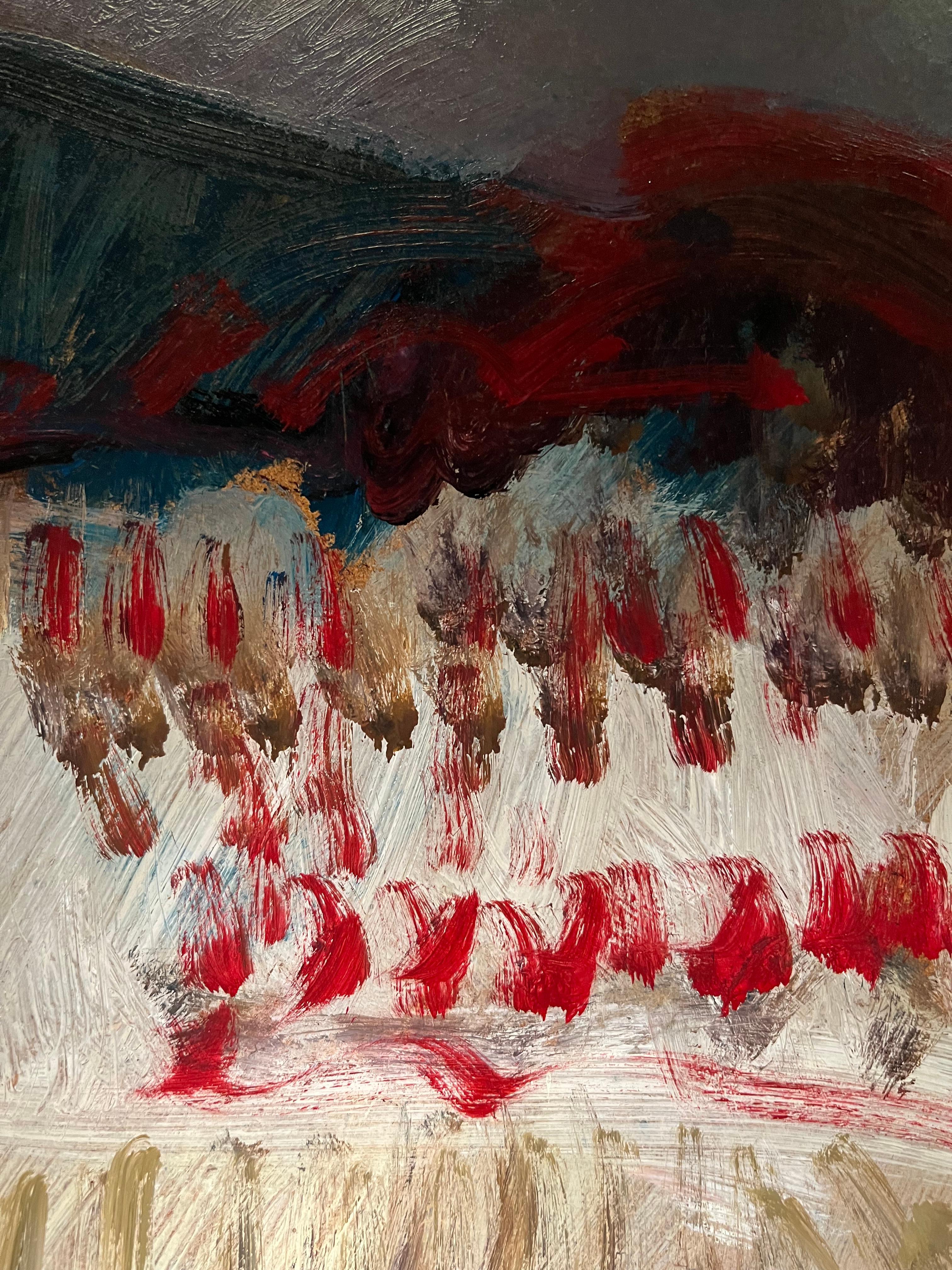 Landscape 108 by Jean Krille - Oil on masonite 100x100cm 3