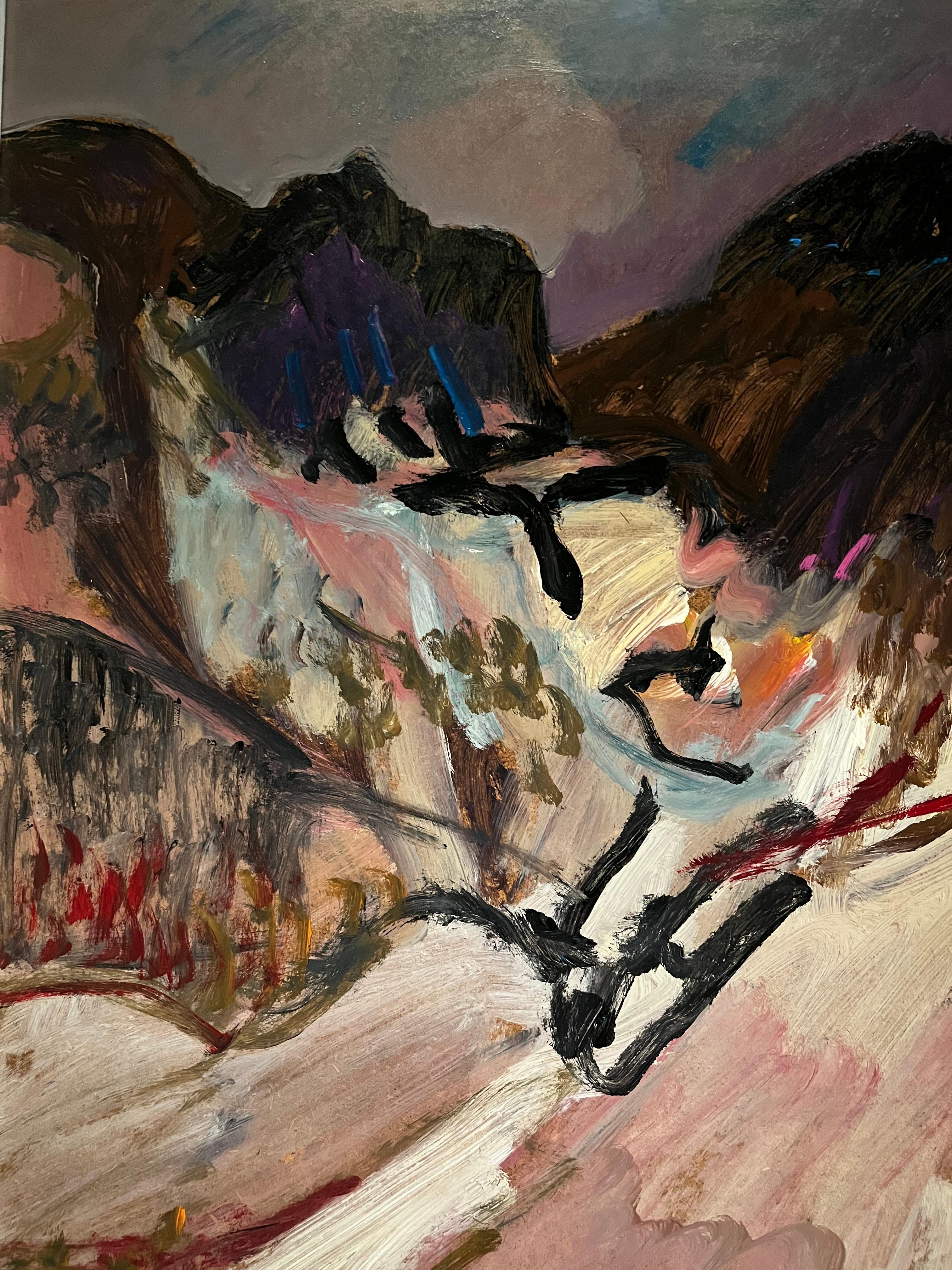 Landscape 108 by Jean Krille - Oil on masonite 100x100cm 5