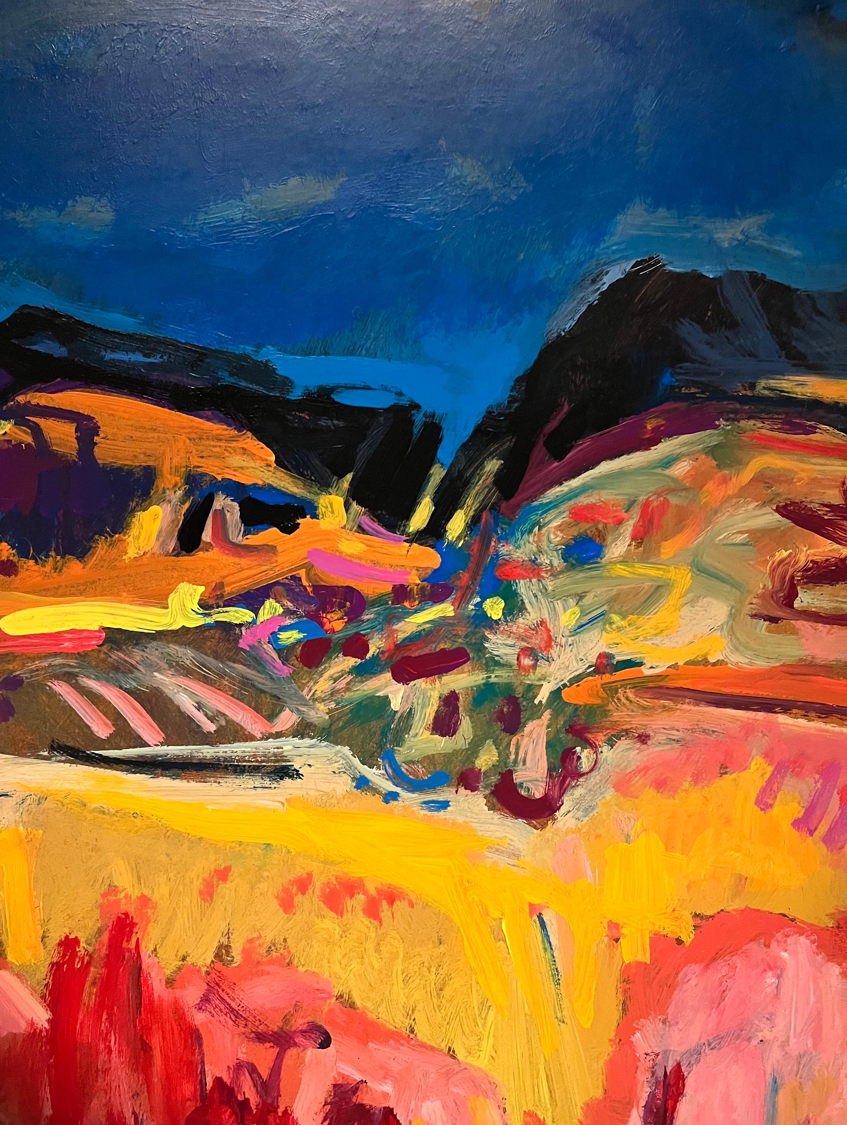 Landscape 109 by Jean Krille - Oil on masonite 100x100cm For Sale 2