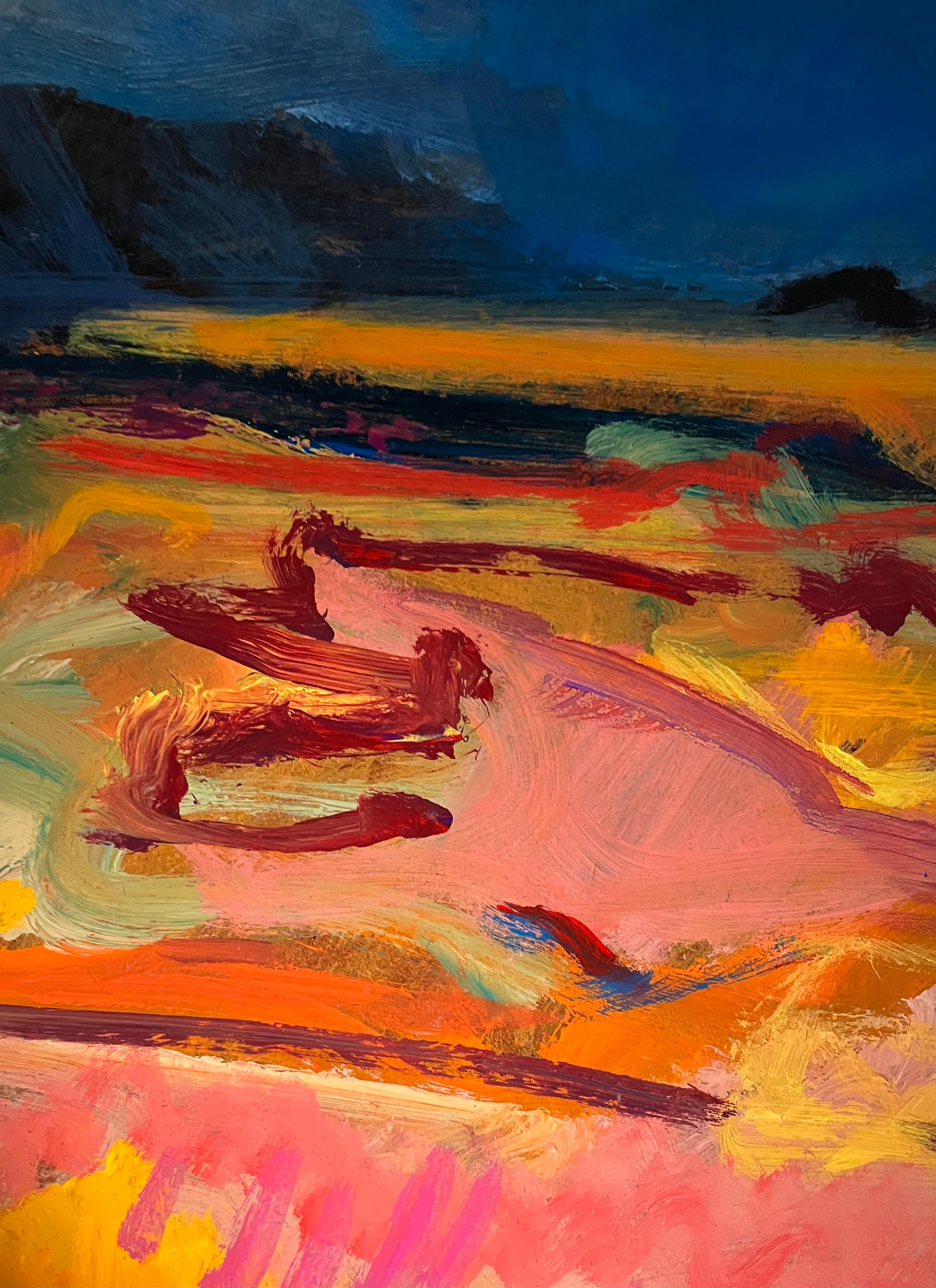 Landscape 109 by Jean Krille - Oil on masonite 100x100cm For Sale 4