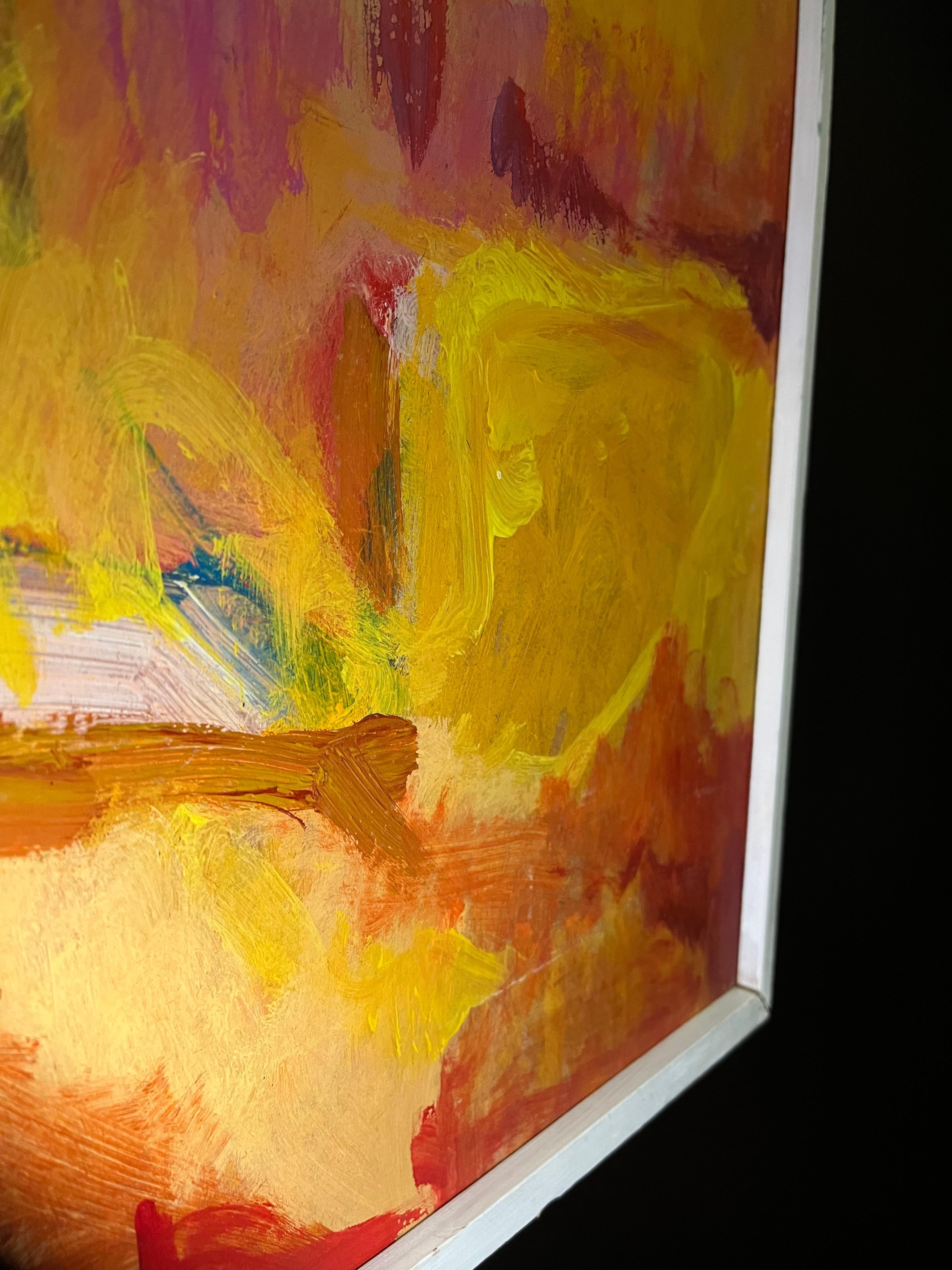 Landscape 109 by Jean Krille - Oil on masonite 100x100cm For Sale 7