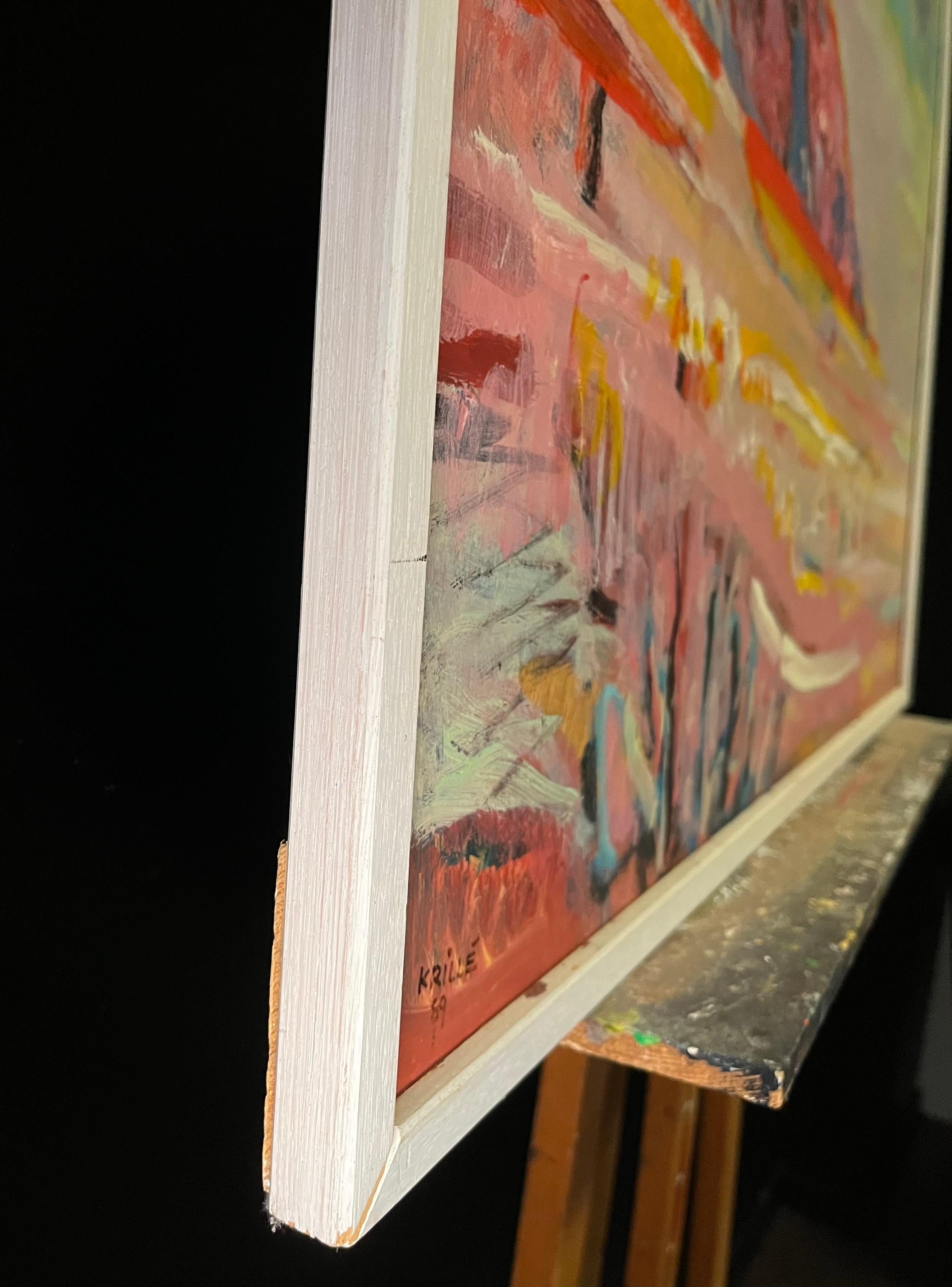 Landscape 110 by Jean Krille - Oil on masonite 100x100cm For Sale 7
