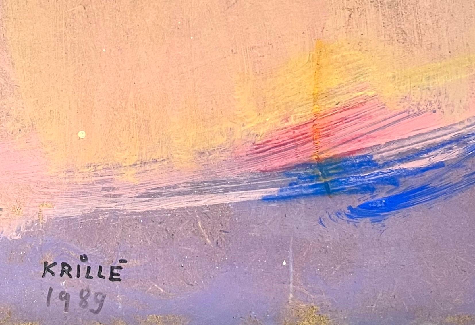 Landscape 111 by Jean Krille - Oil on masonite - 100x80cmm For Sale 2