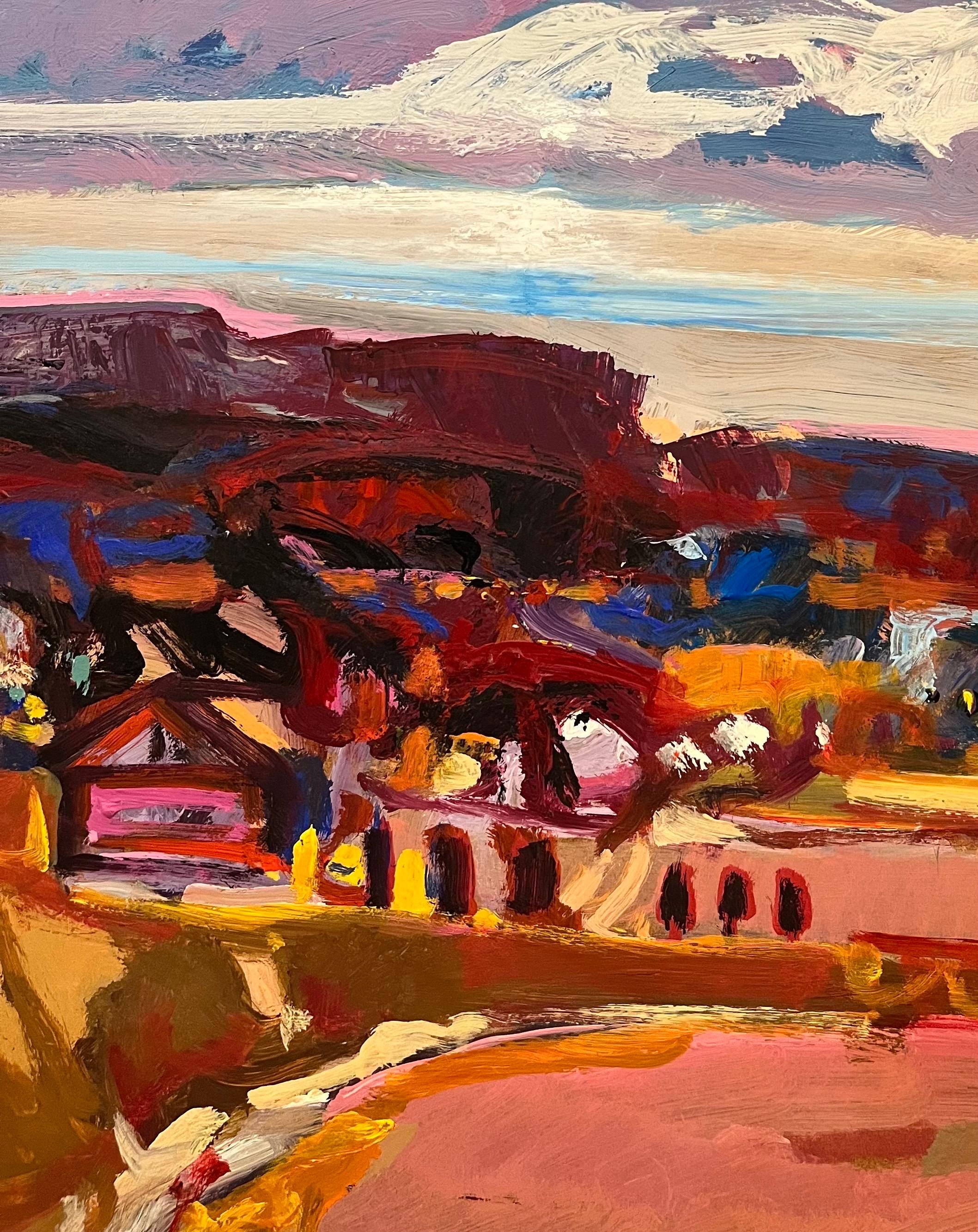 Landscape 111 by Jean Krille - Oil on masonite - 100x80cmm For Sale 3