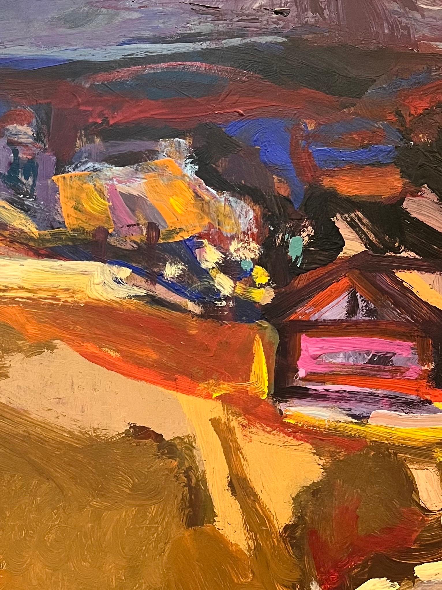 Landscape 111 by Jean Krille - Oil on masonite - 100x80cmm For Sale 6