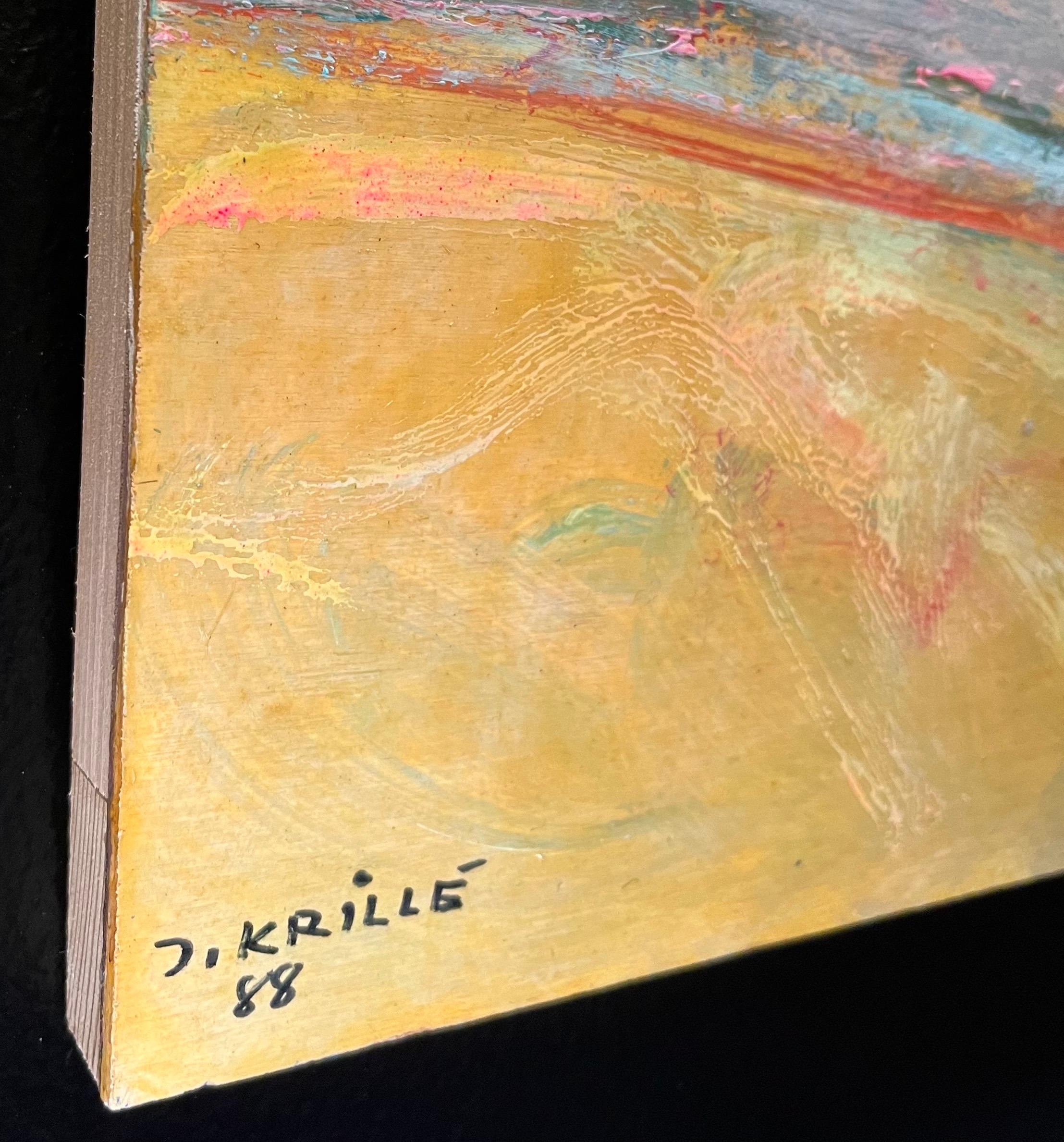 Paysage 118 de Jean Krille - Huile sur bois 73x60 cm en vente 1