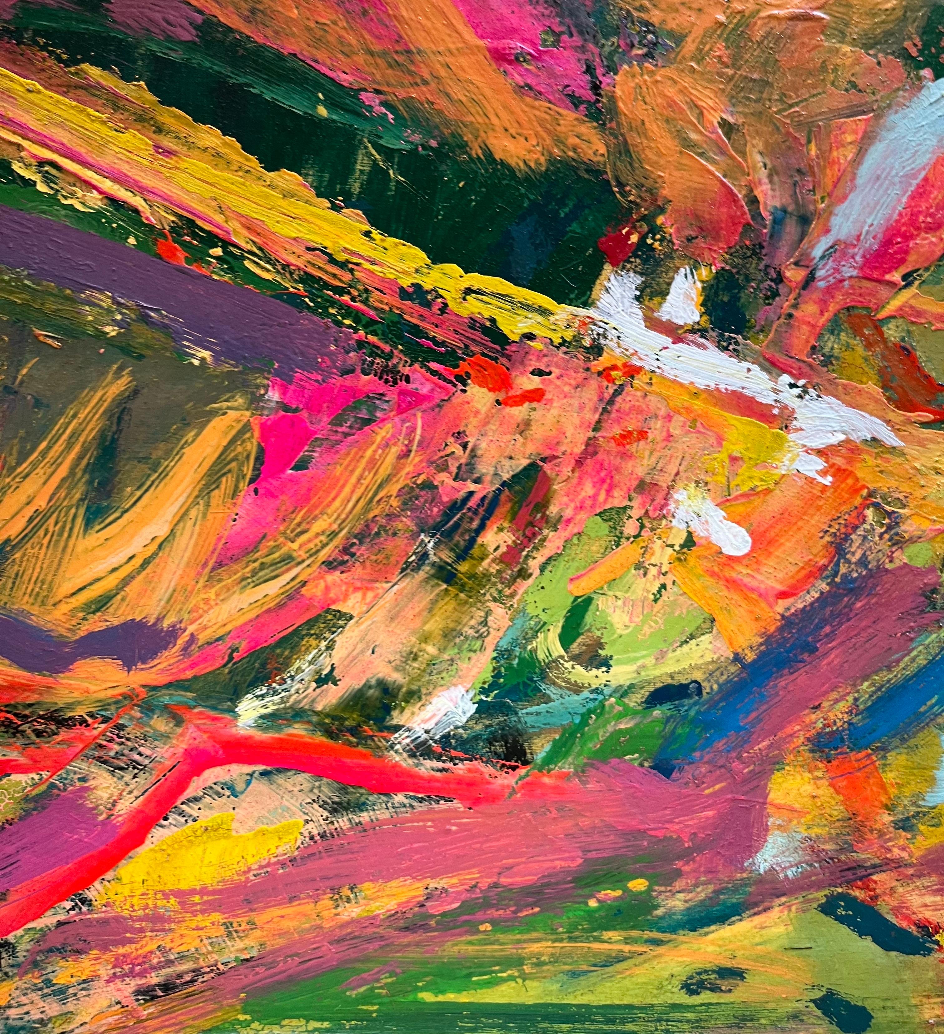 Paysage 118 de Jean Krille - Huile sur bois 73x60 cm en vente 3